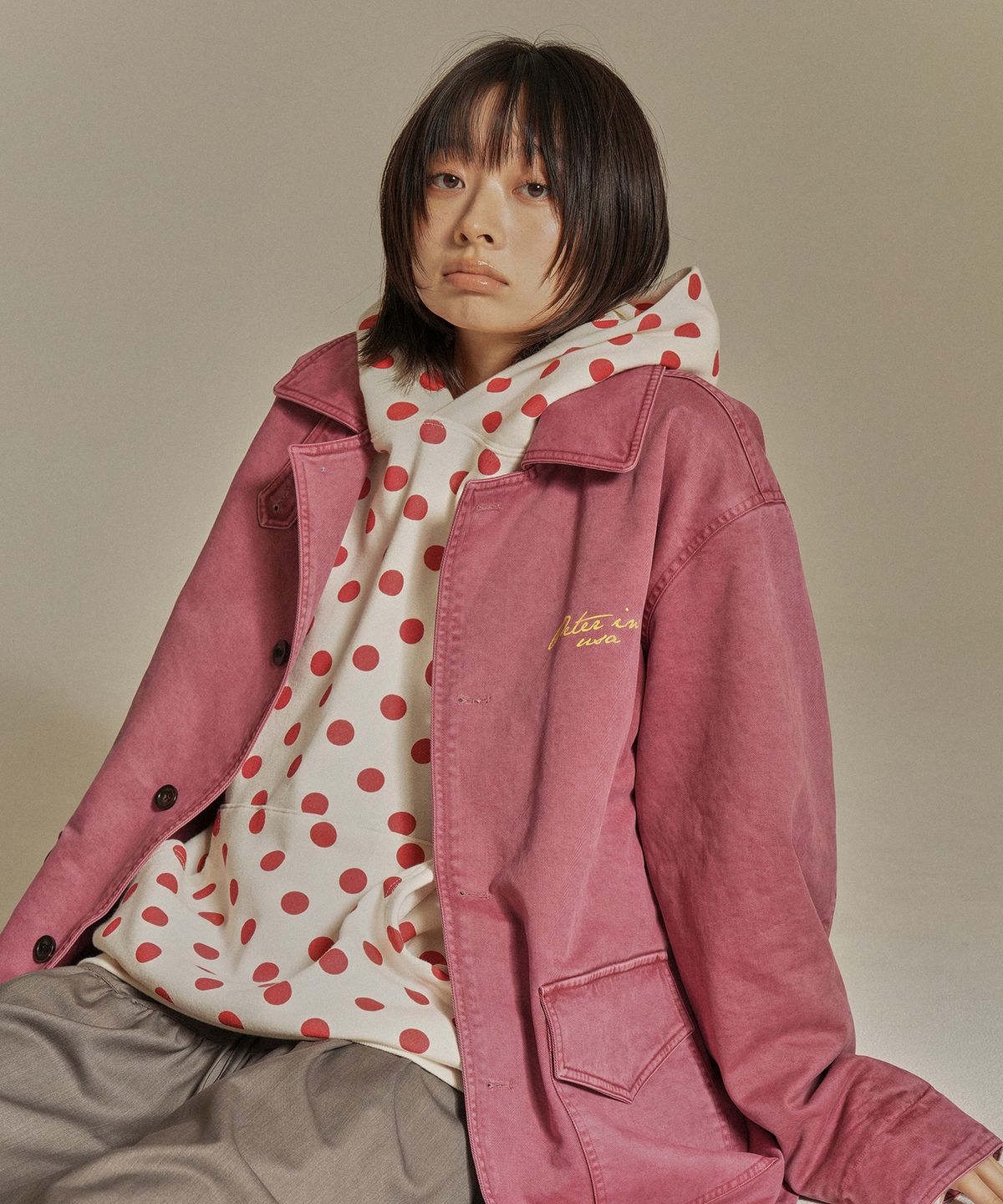 마이네임이즈피터(MYNAMEISPETER) PETER FRENCH WORK JACKET - WASHED RED