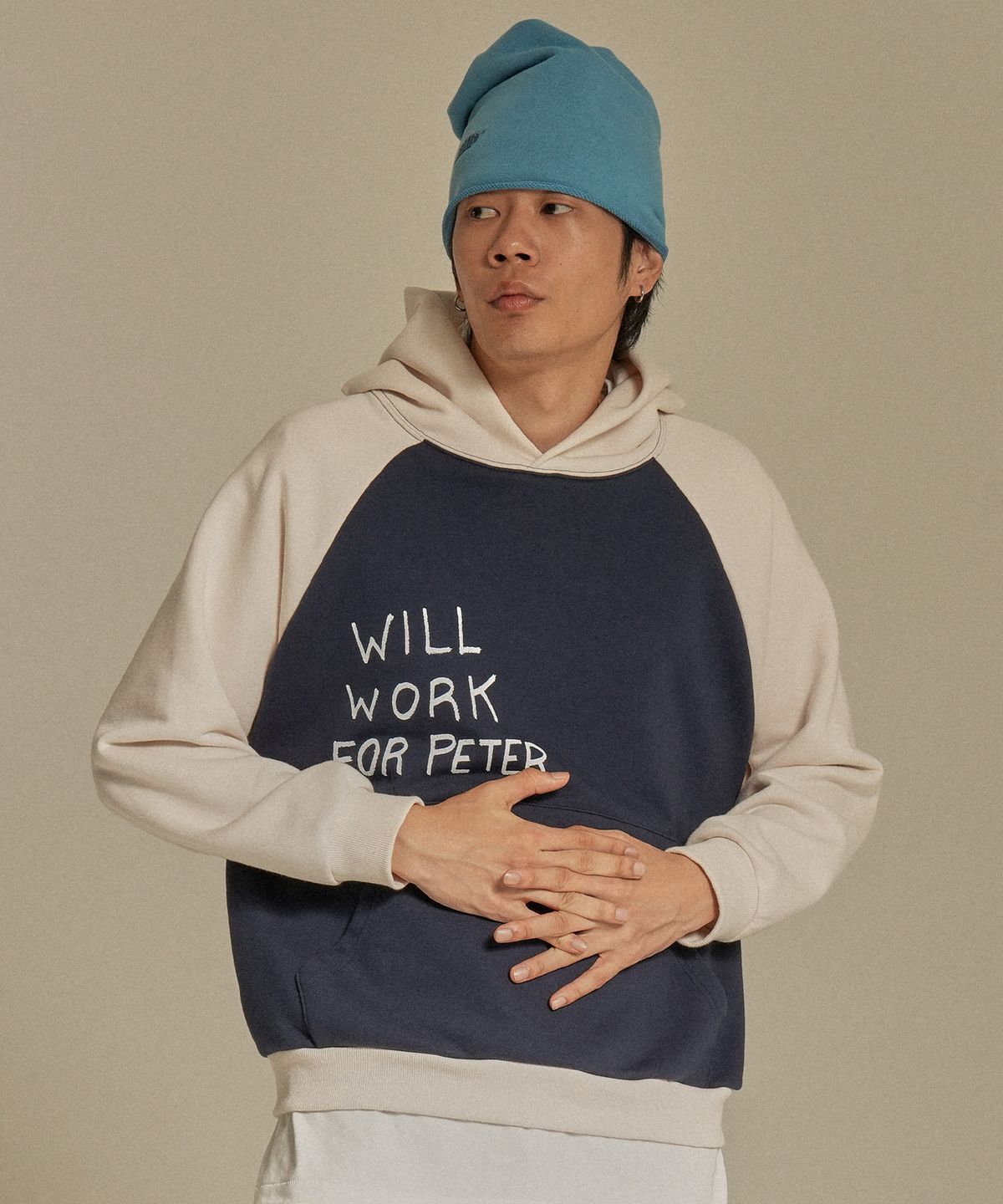 마이네임이즈피터(MYNAMEISPETER) WILL WORK FOR PETER HOODIE - NAVY