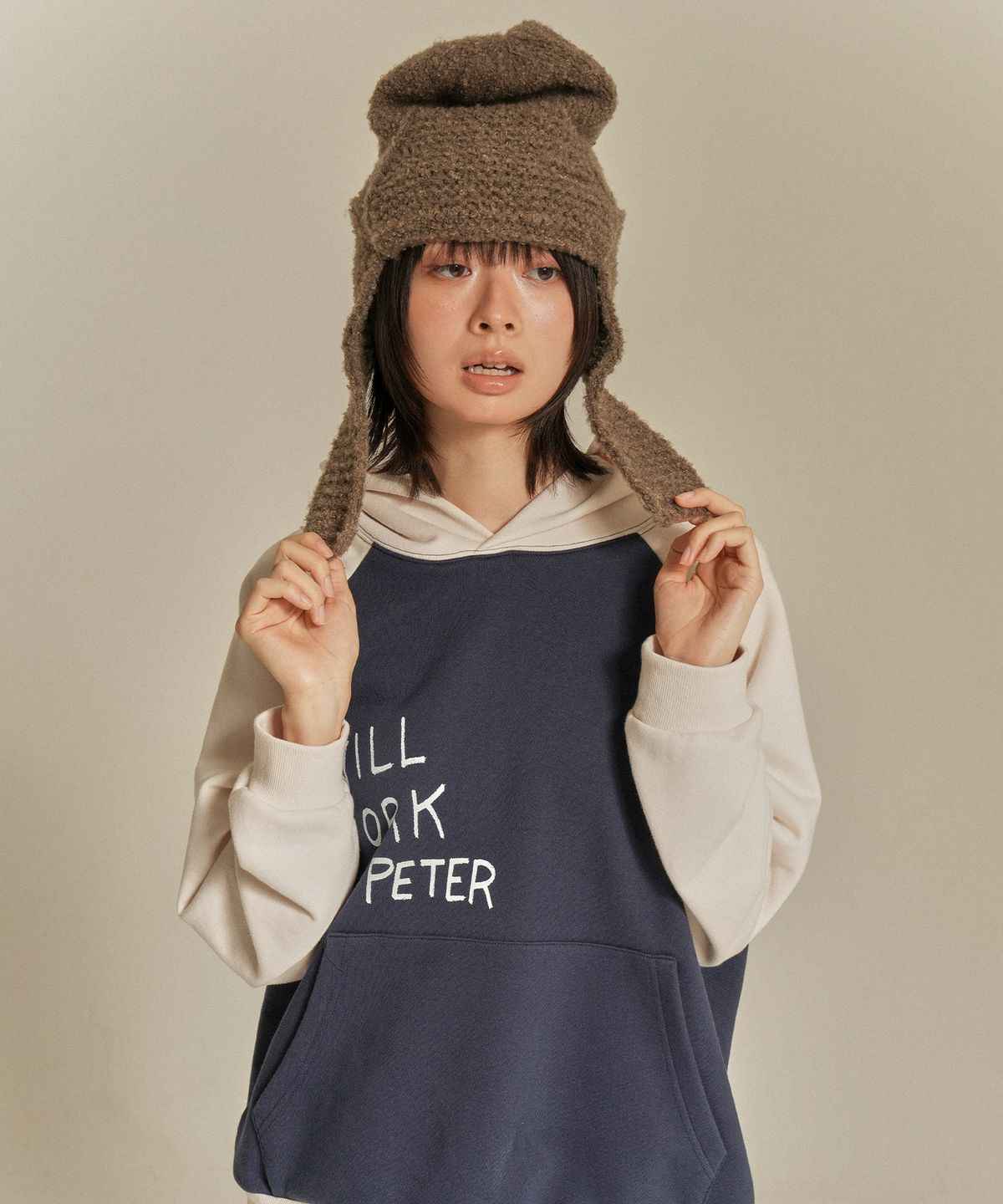 마이네임이즈피터(MYNAMEISPETER) WILL WORK FOR PETER HOODIE - NAVY