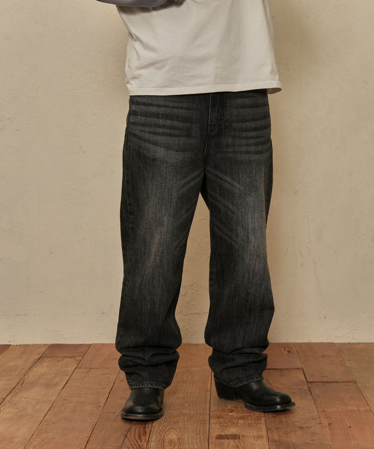 마이네임이즈피터(MYNAMEISPETER) PETER WASHED DENIM PANTS - BLACK