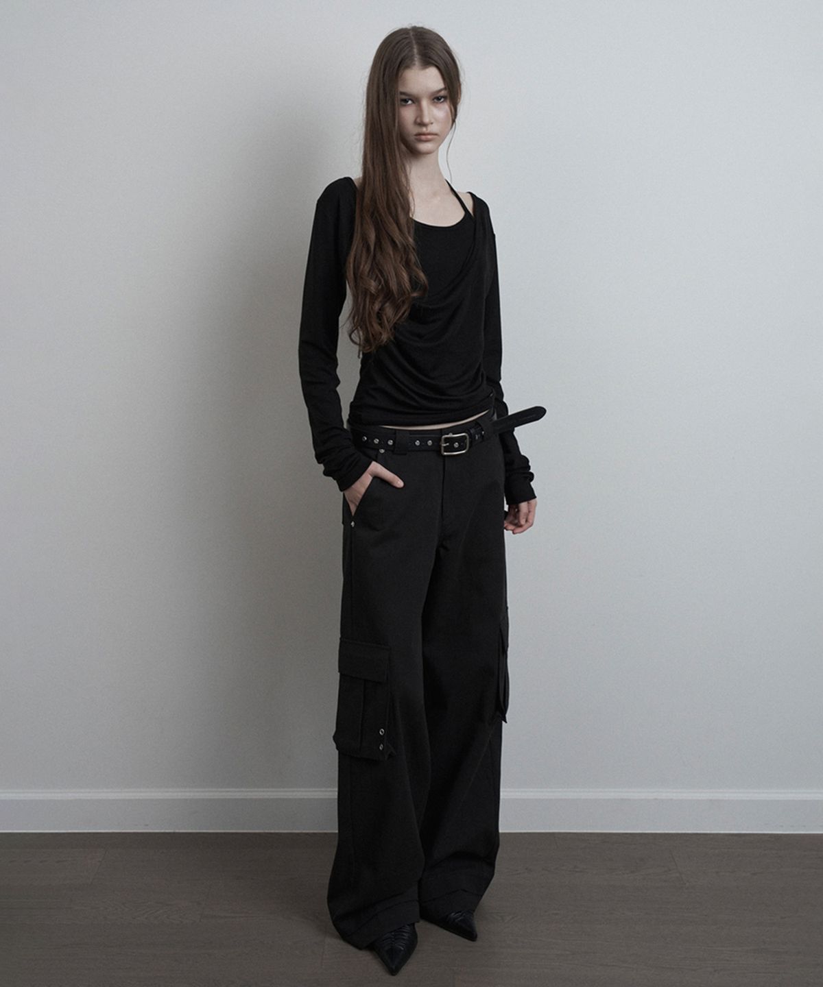 이네기(INEGI) Authentic Carpenter Cargo Pants (black)