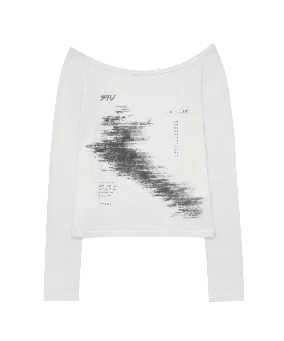 511비전(511VISION) FADED PRINTED LONG SLEEVE, WHITE