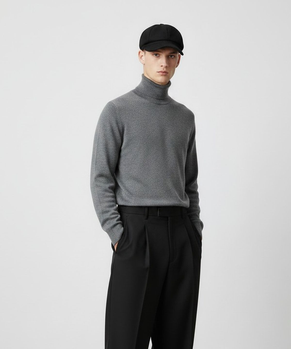 유니버셜 케미스트리(UNIVERSAL CHEMISTRY) Hard Wool Black Newsboy Cap 뉴스보이캡