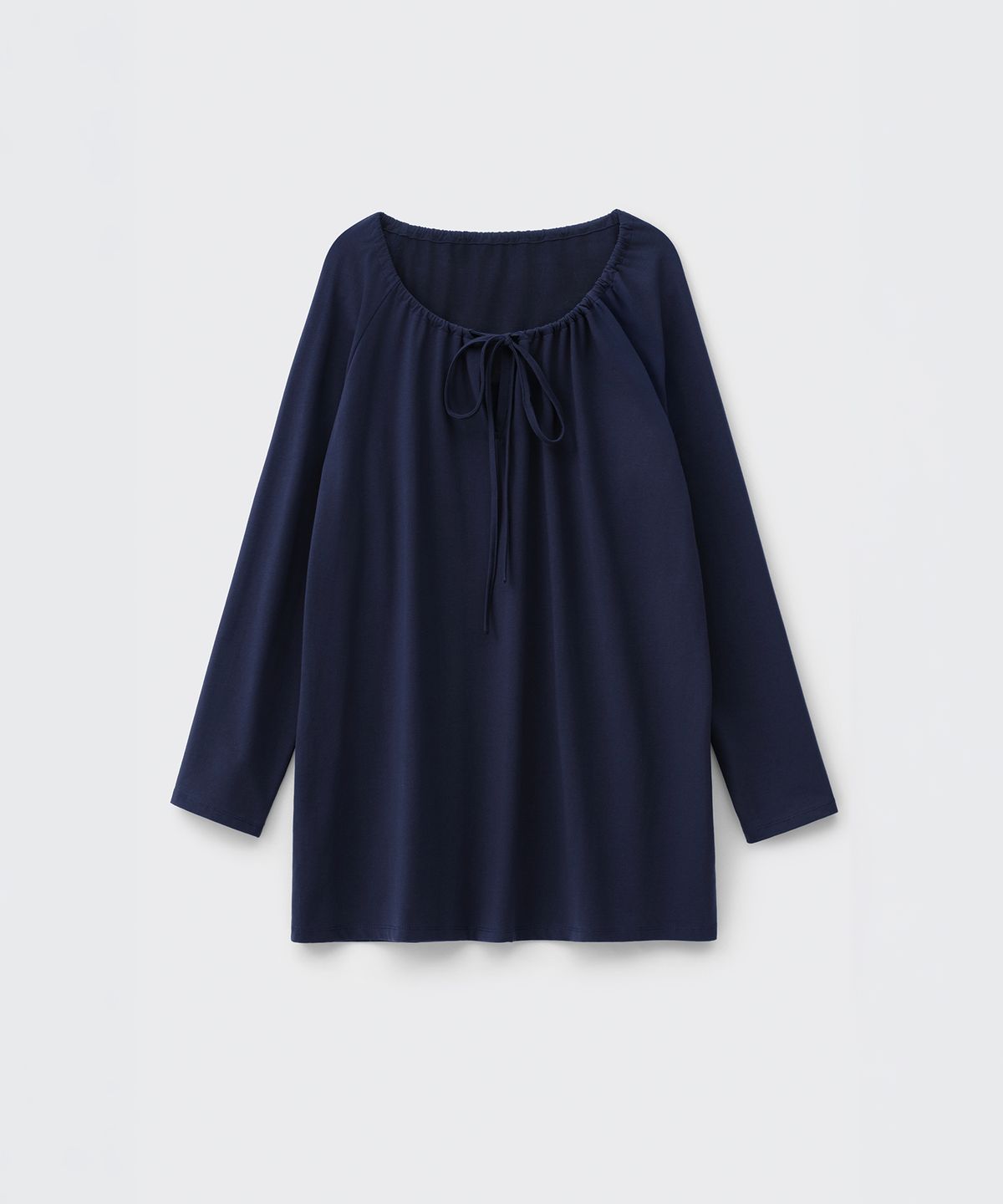 코스모스(COSMOSS) GATHERED JERSEY MINI DRESS (NAVY)