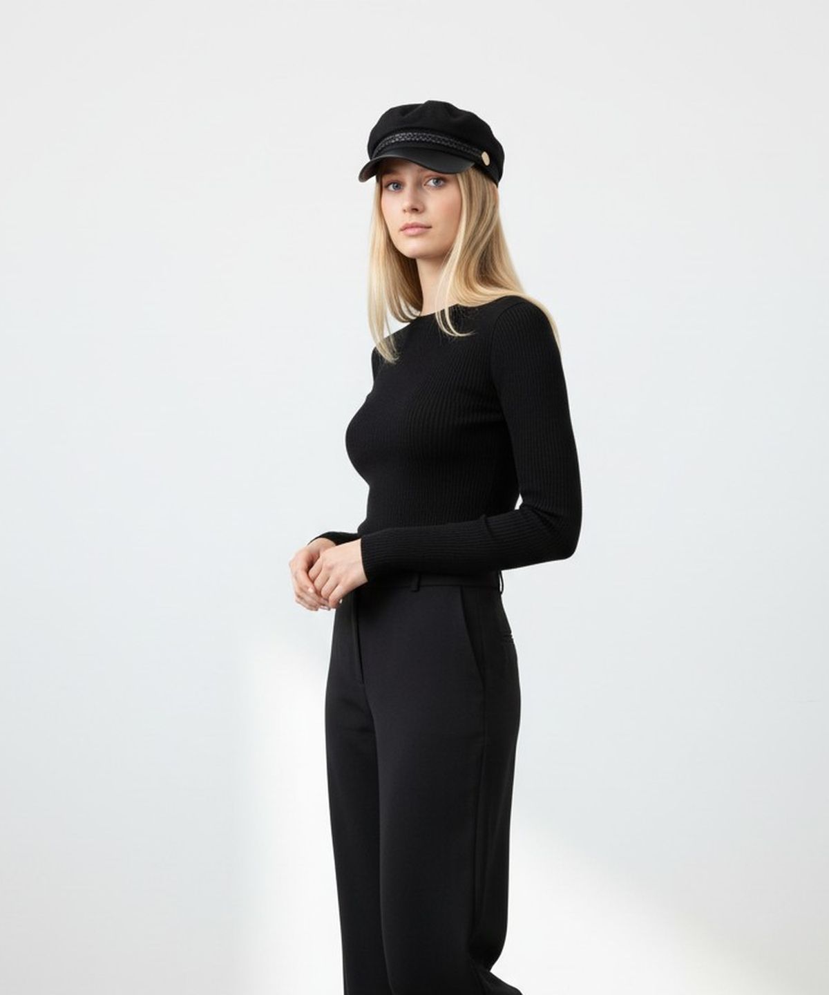유니버셜 케미스트리(UNIVERSAL CHEMISTRY) Wool Punk Rope Black Marine Cap 마린캡