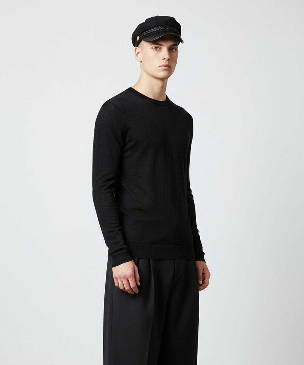 유니버셜 케미스트리(UNIVERSAL CHEMISTRY) Wool Punk Rope Black Marine Cap 마린캡