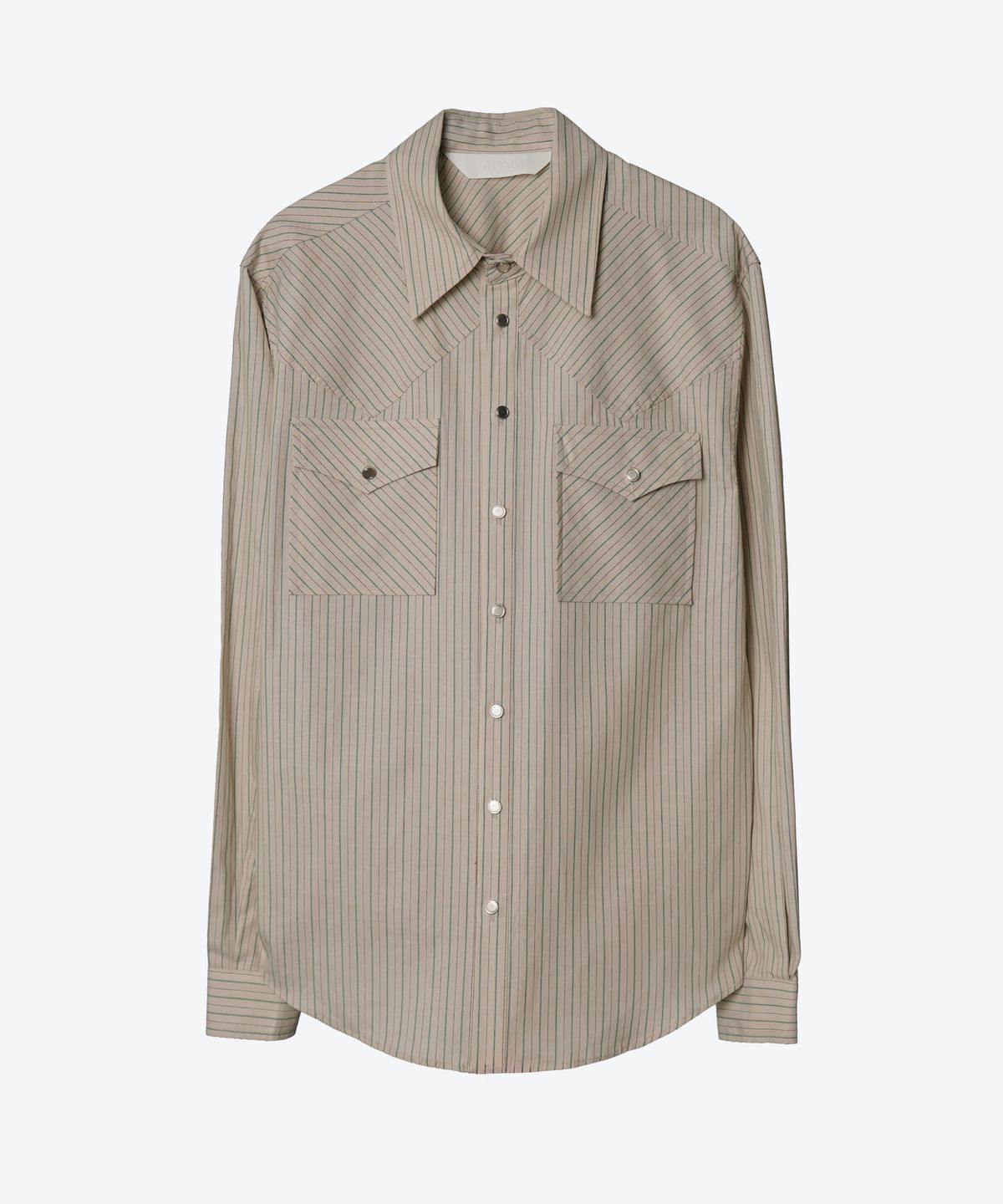 언티지(UNTAGE) 스트라이프 웨스턴 셔츠[Beige(UNISEX)]_UTS-SS75