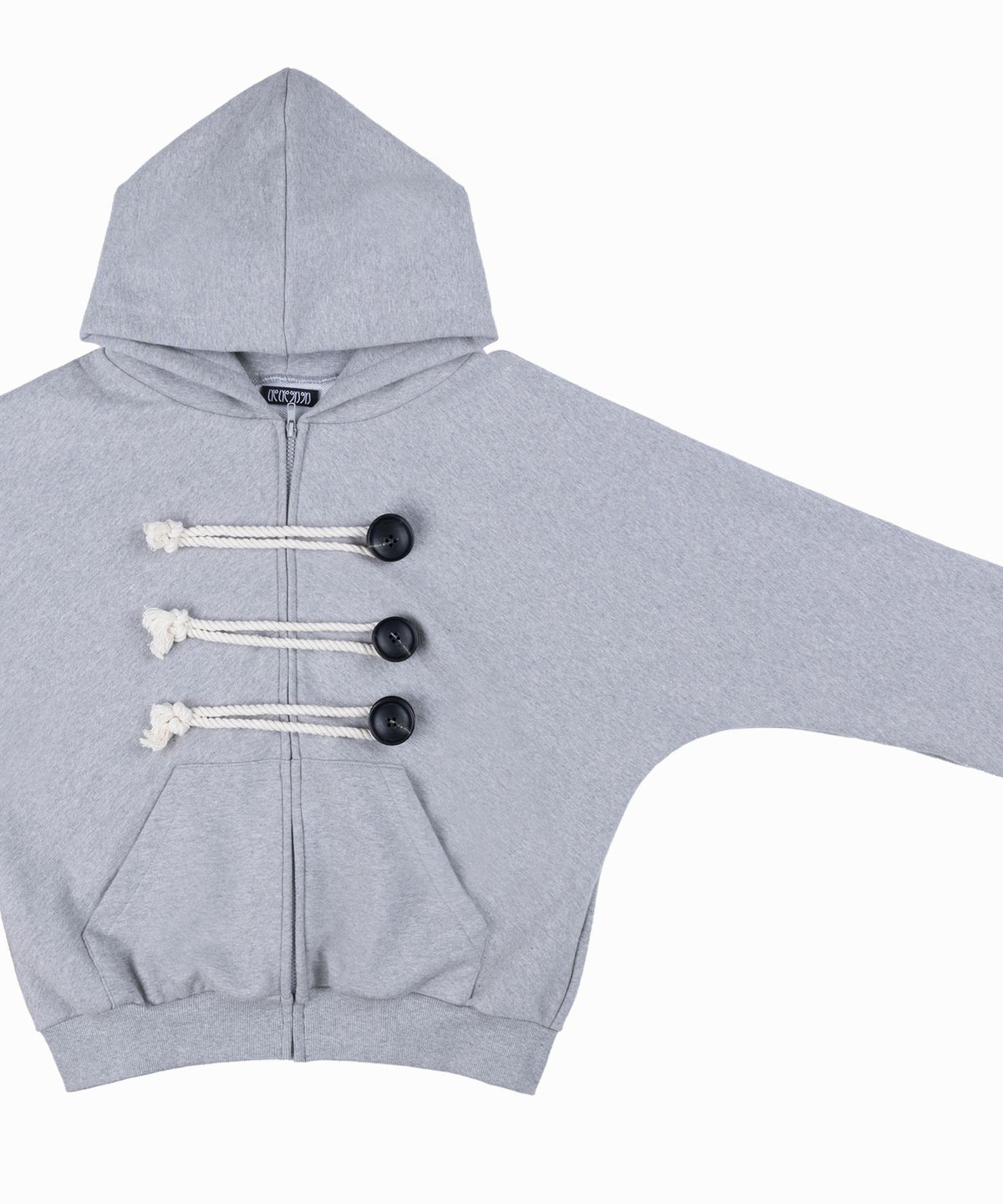라이라이(LYELYE) Napoleon Rope Hood Zip Up [Grey]