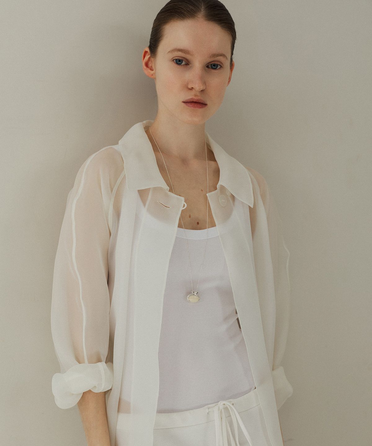 티에르노(TIERNO) N.031/OVAL NECKLACE_IVORY