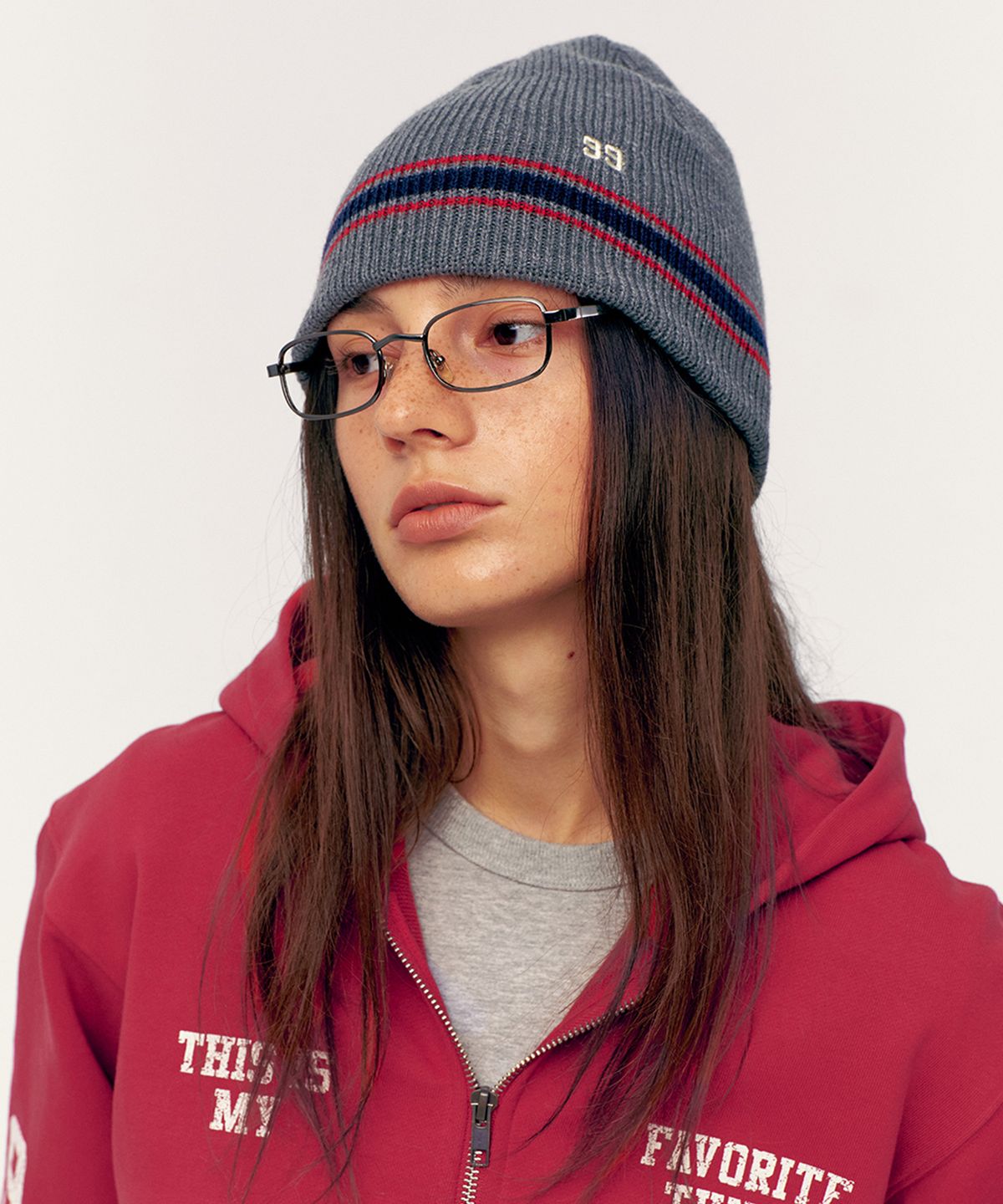베케이션스팟(VACATIONSPOT) Stripe 99 Beanie Gray