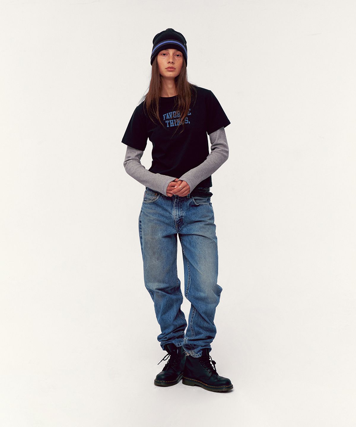 베케이션스팟(VACATIONSPOT) Stripe 99 Beanie Black
