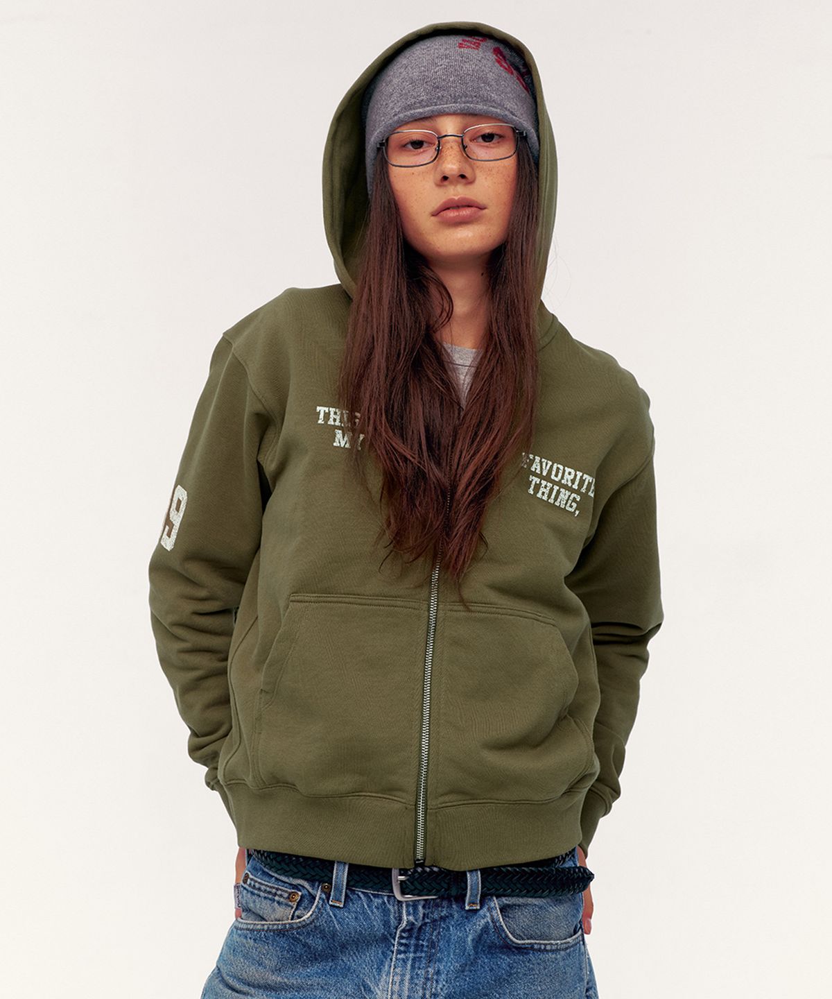 베케이션스팟(VACATIONSPOT) T.I.F Hooded Zip-Up Olive