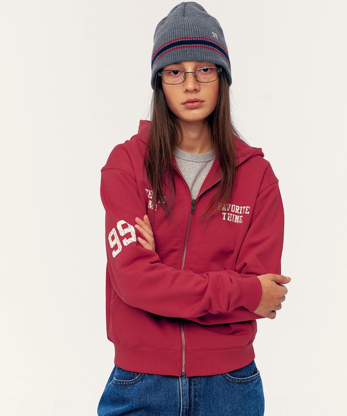 베케이션스팟(VACATIONSPOT) T.I.F Hooded Zip-Up Red