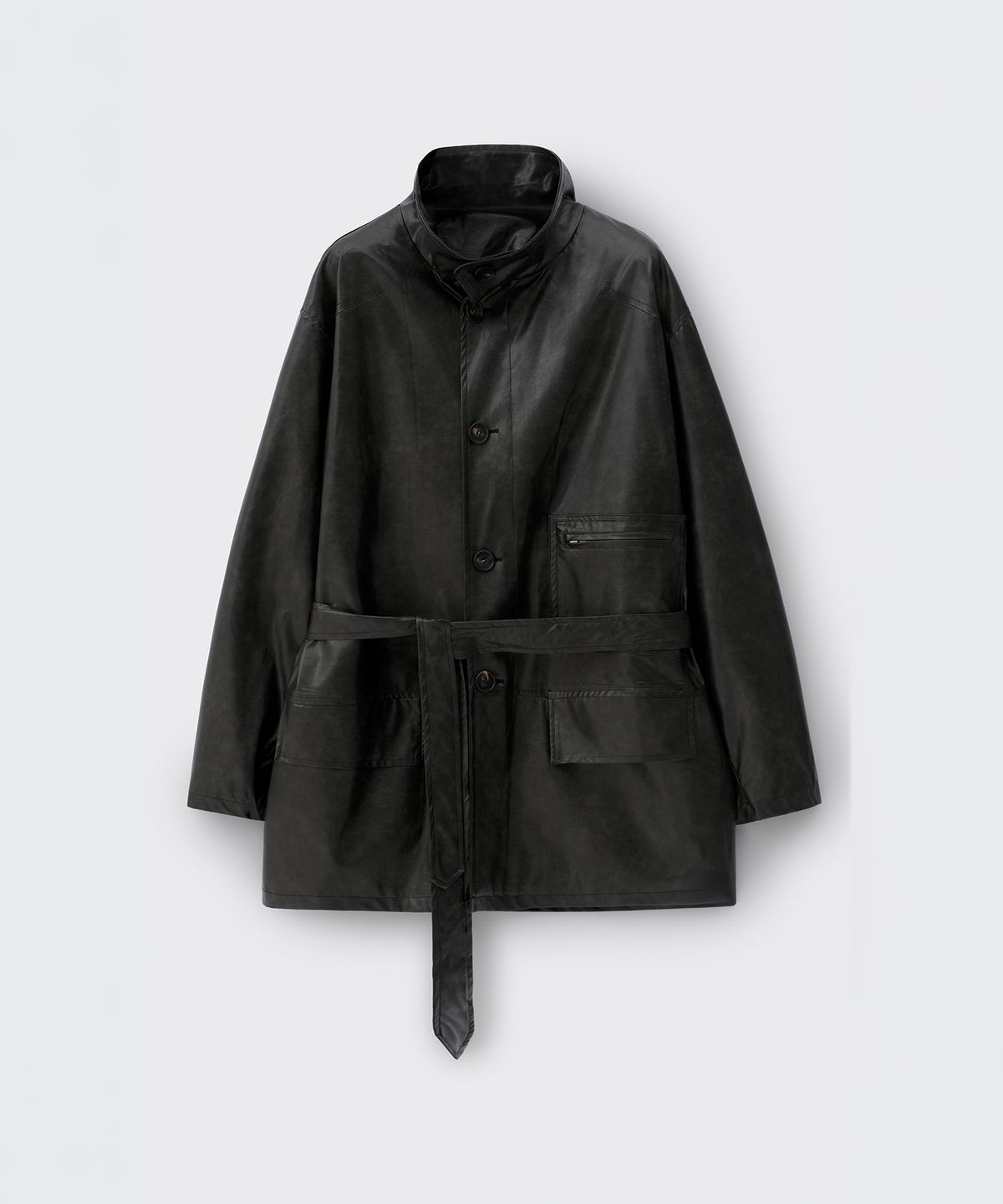 코스모스(COSMOSS) MULTI POCKET LEATHER JACKET (BLACK)