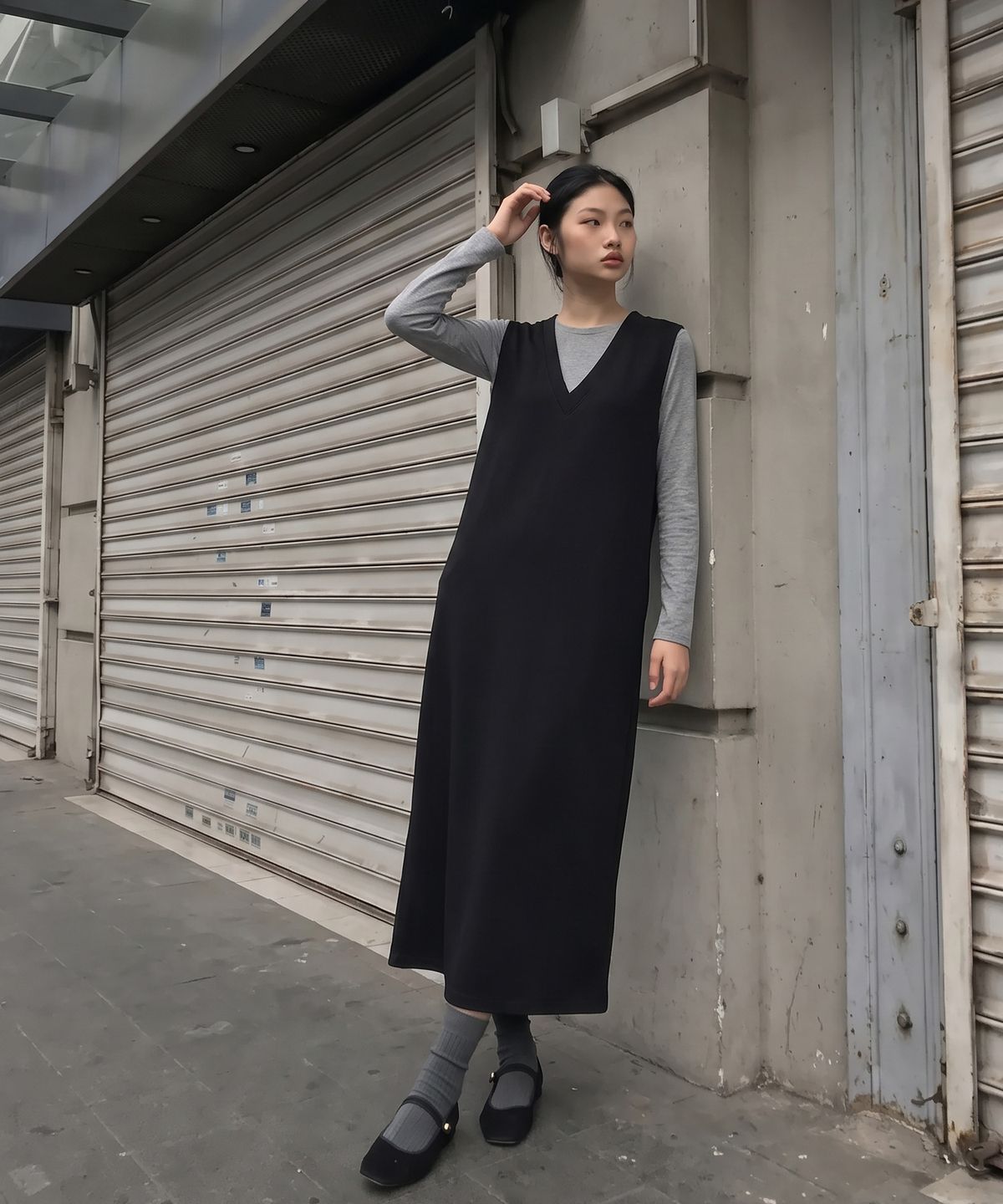 메타퍼(METAPHER) MET 미니멀 베스트 원피스 2컬러