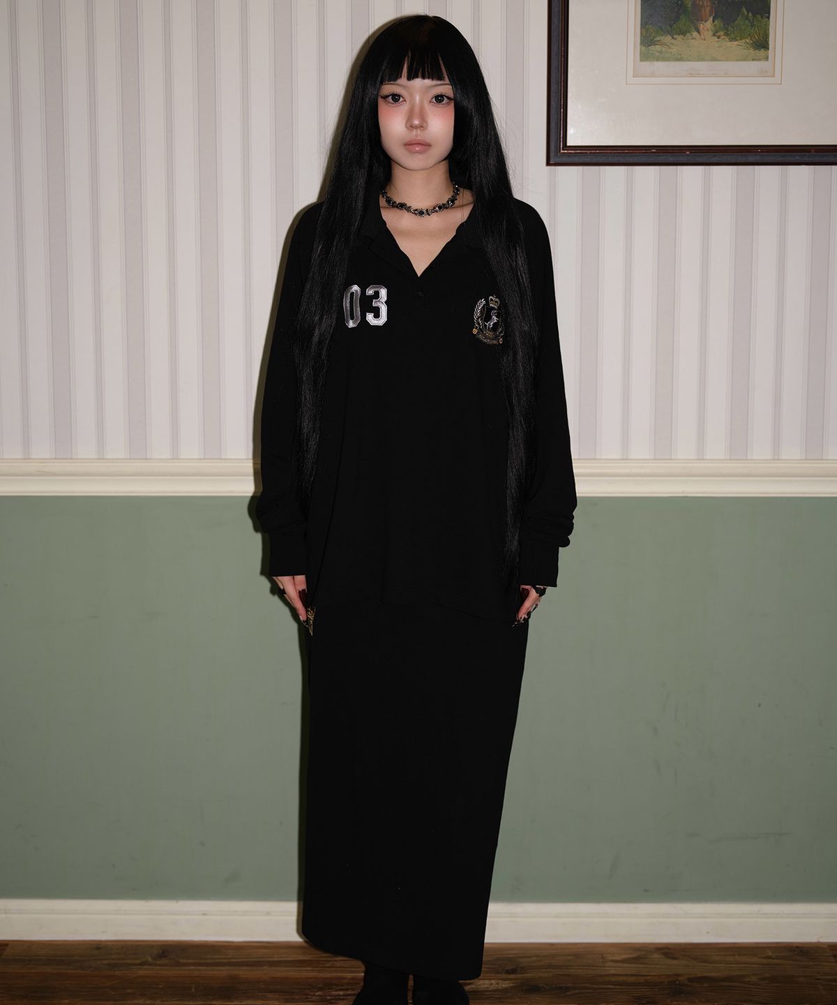 세이에(SEIIE) MY PK Long Skirt 피케 블랙