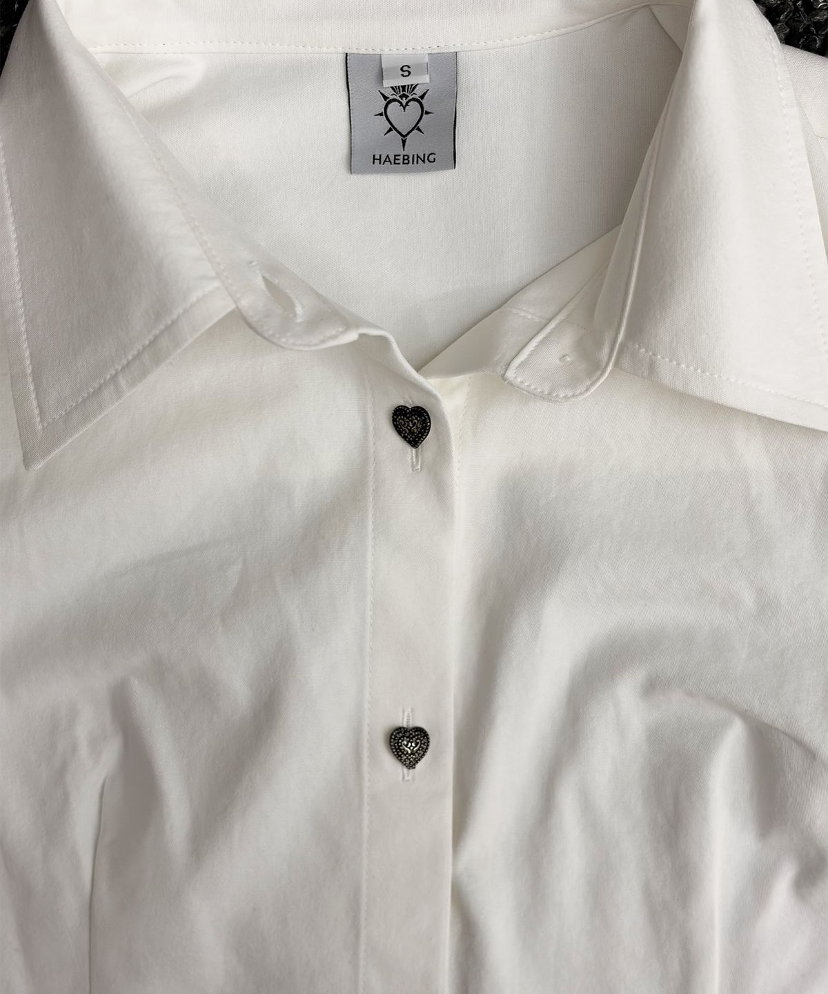 해빙(HAEBING) Heart Shaped Button-Up Shirt