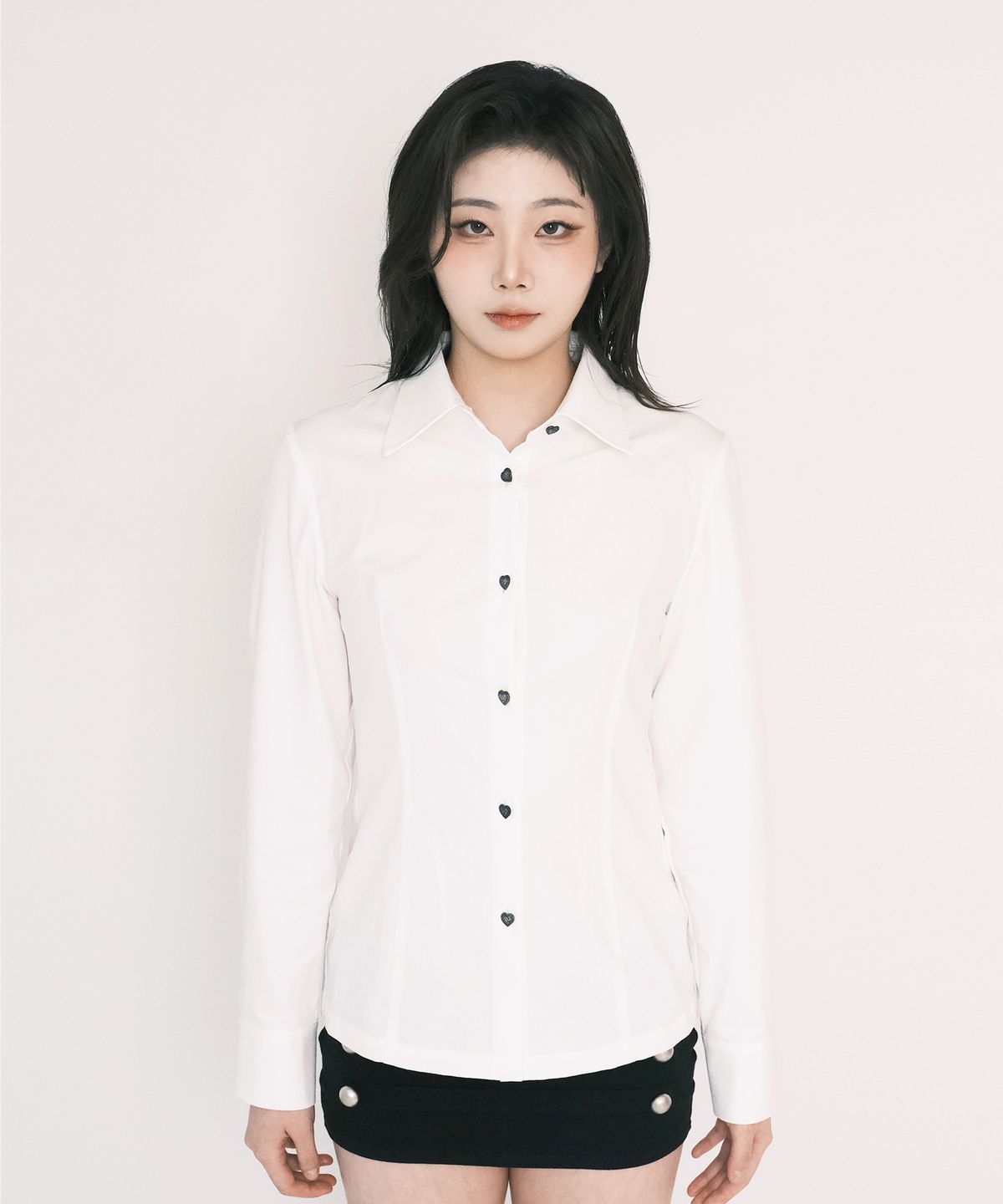 해빙(HAEBING) Heart Shaped Button-Up Shirt