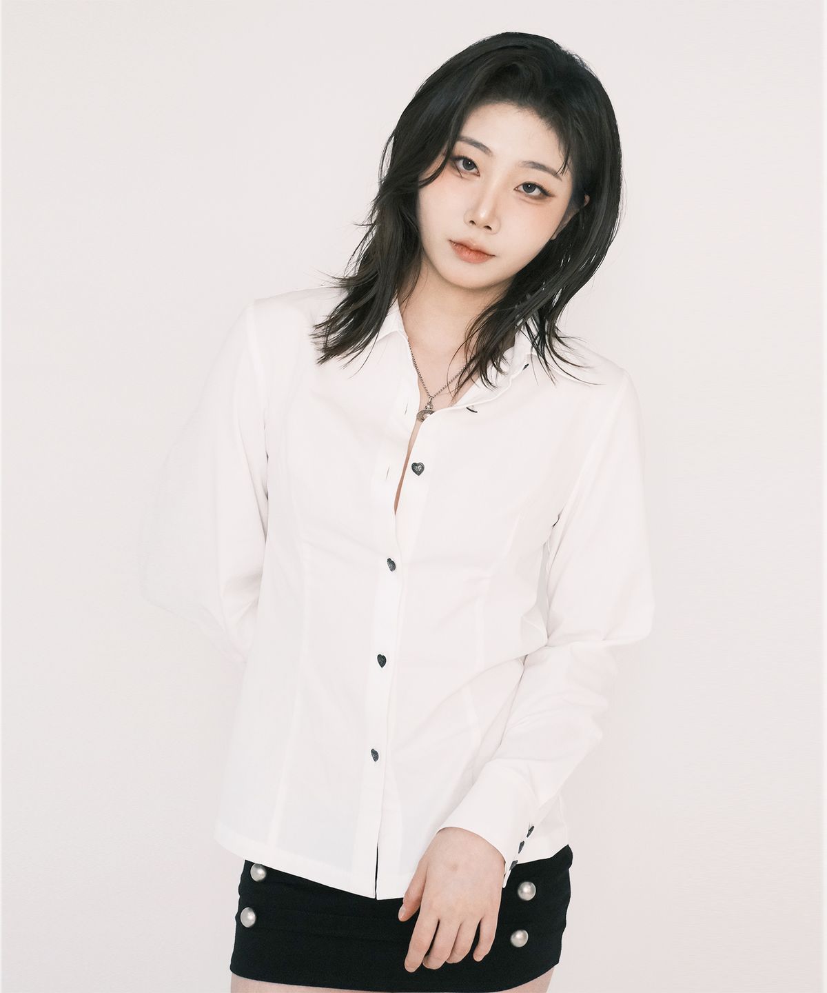 해빙(HAEBING) Heart Shaped Button-Up Shirt