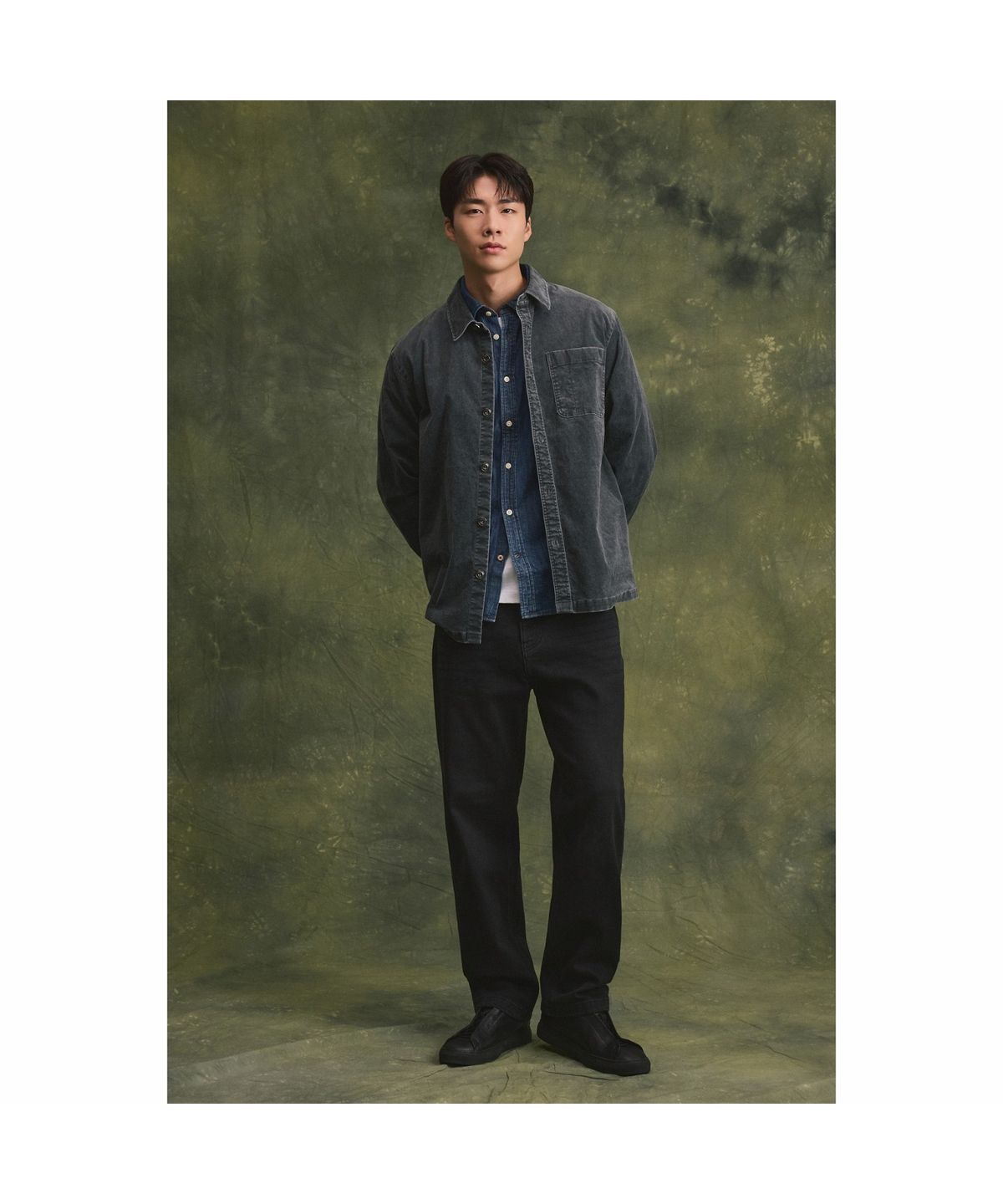 브렌우드(BRENTWOOD) B 브러쉬 와이드 데님 팬츠 BRPDW26471BKX