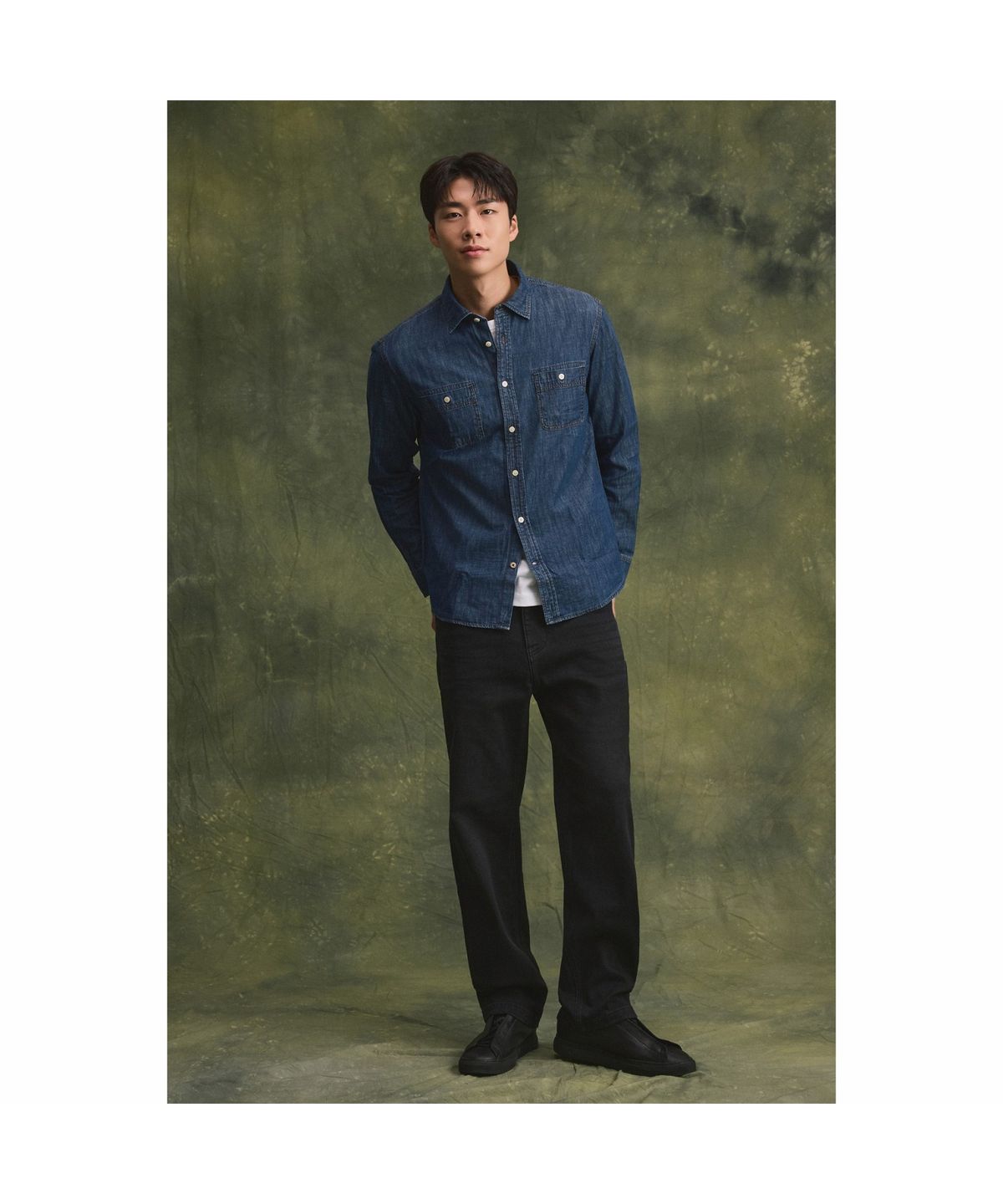 브렌우드(BRENTWOOD) B 브러쉬 와이드 데님 팬츠 BRPDW26471BKX
