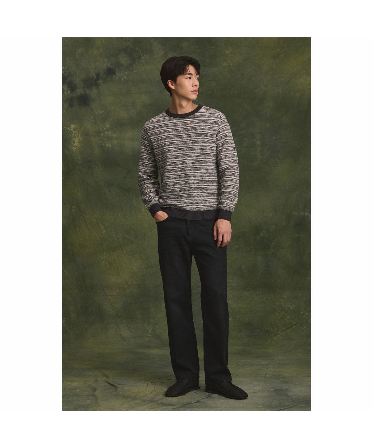 브렌우드(BRENTWOOD) B 브러쉬 와이드 데님 팬츠 BRPDW26471BKX