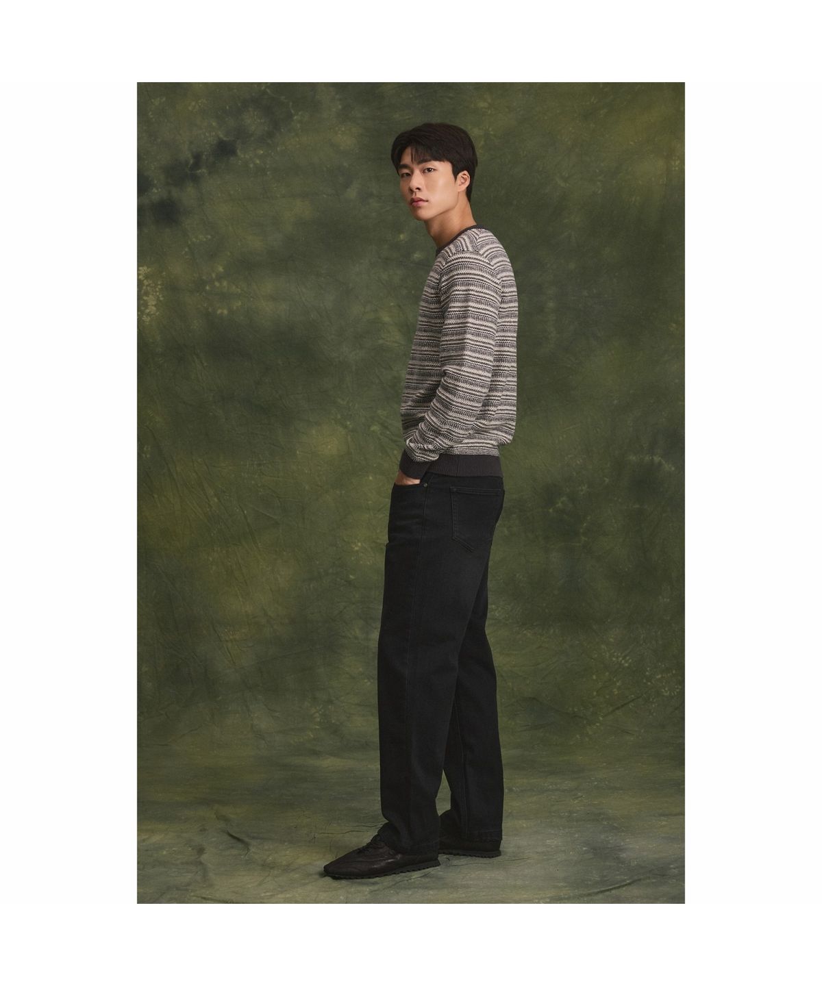 브렌우드(BRENTWOOD) B 브러쉬 와이드 데님 팬츠 BRPDW26471BKX