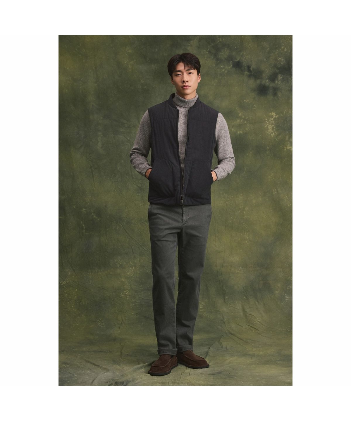 브렌우드(BRENTWOOD) B브러쉬 카치온다잉 솔리드 팬츠 BRPAW26582GYX