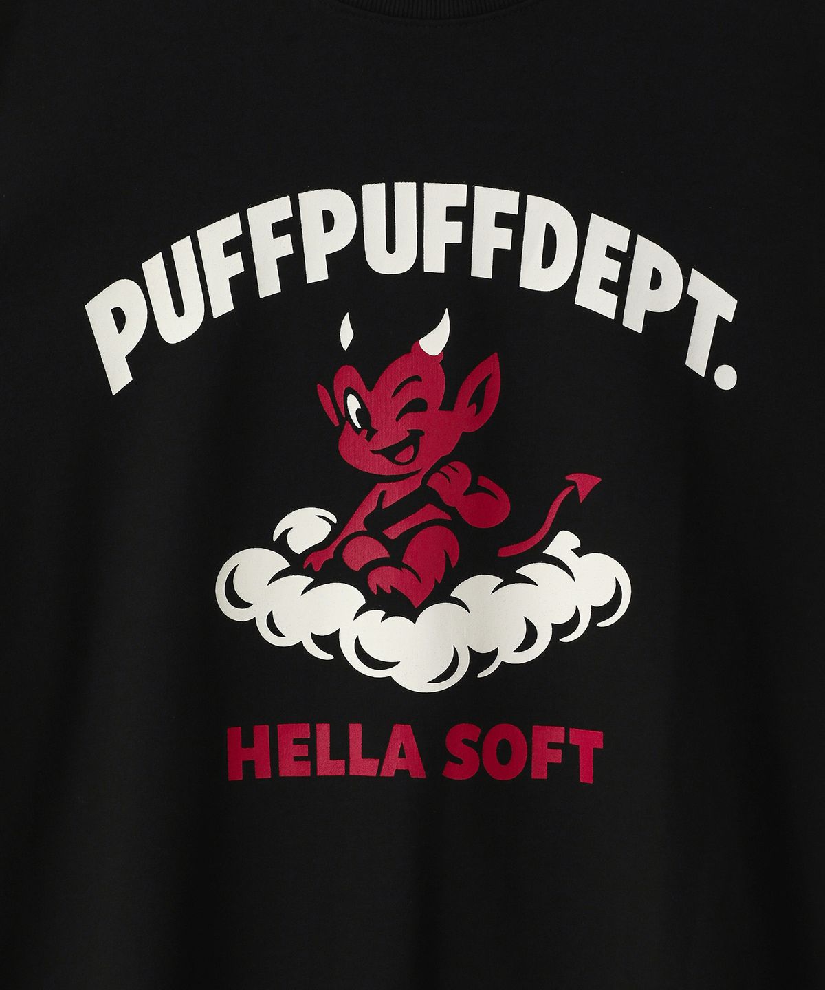 퍼프퍼프뎁트(PUFF PUFF DEPT) HELLASOFT 스웨트셔츠 BLACK