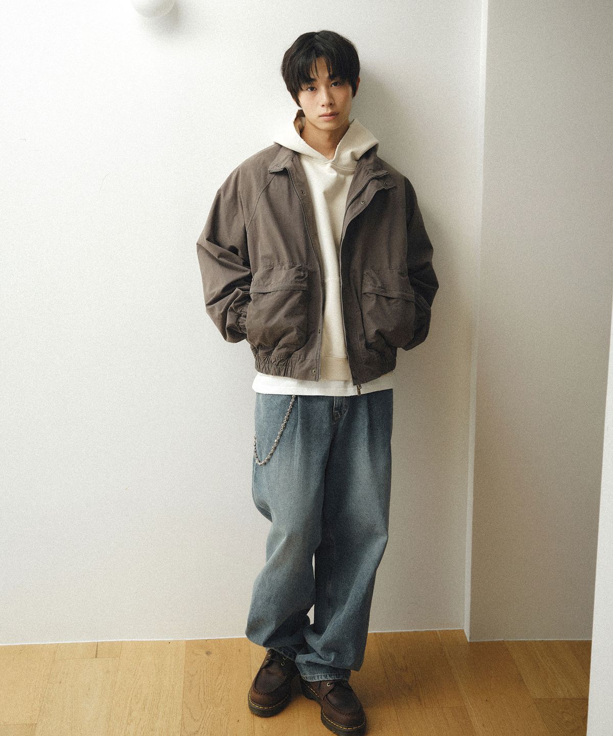 이우트(EEUT) WASHED POCKET BLOUSON JACKET / CHARCOAL