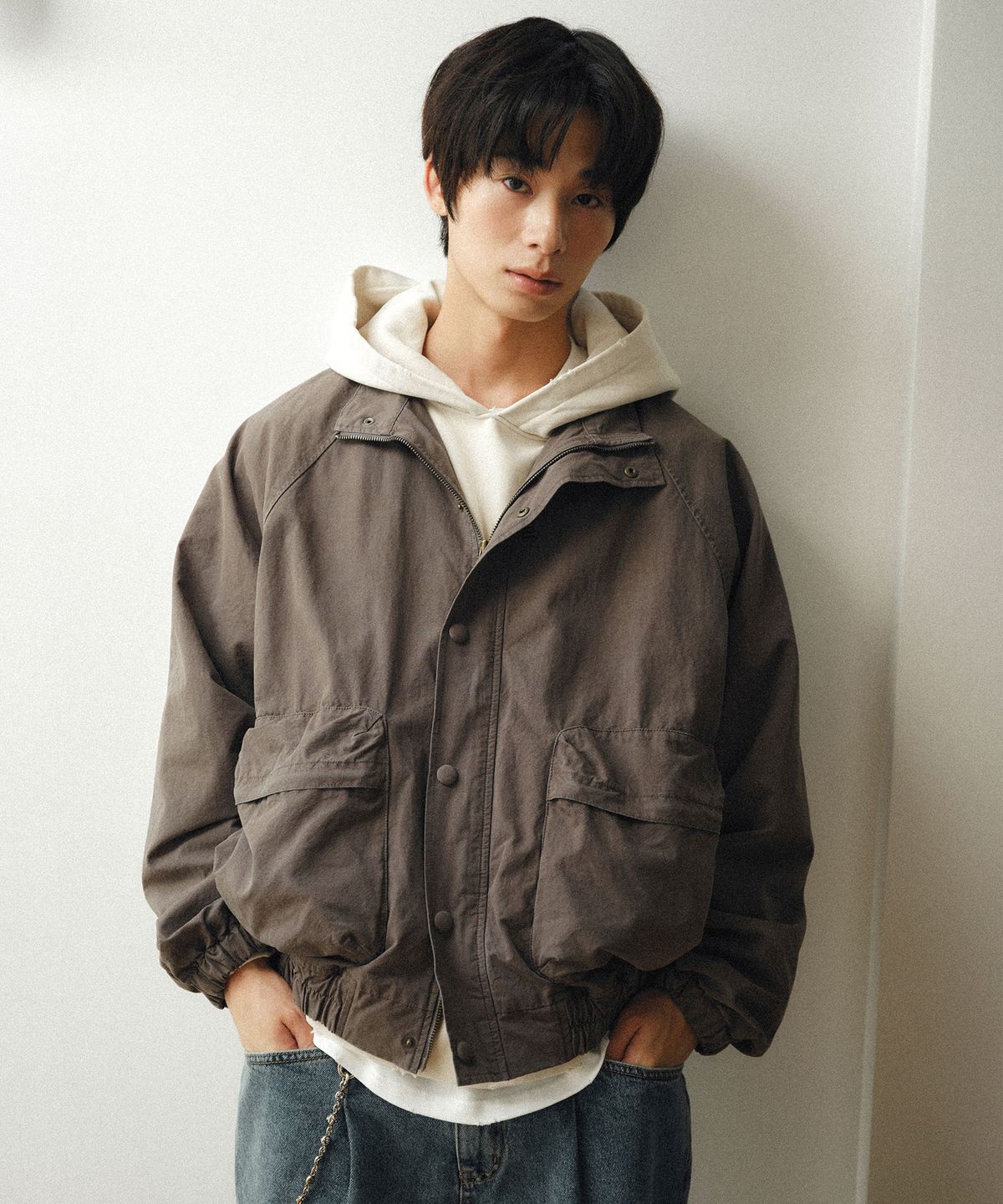 이우트(EEUT) WASHED POCKET BLOUSON JACKET / CHARCOAL