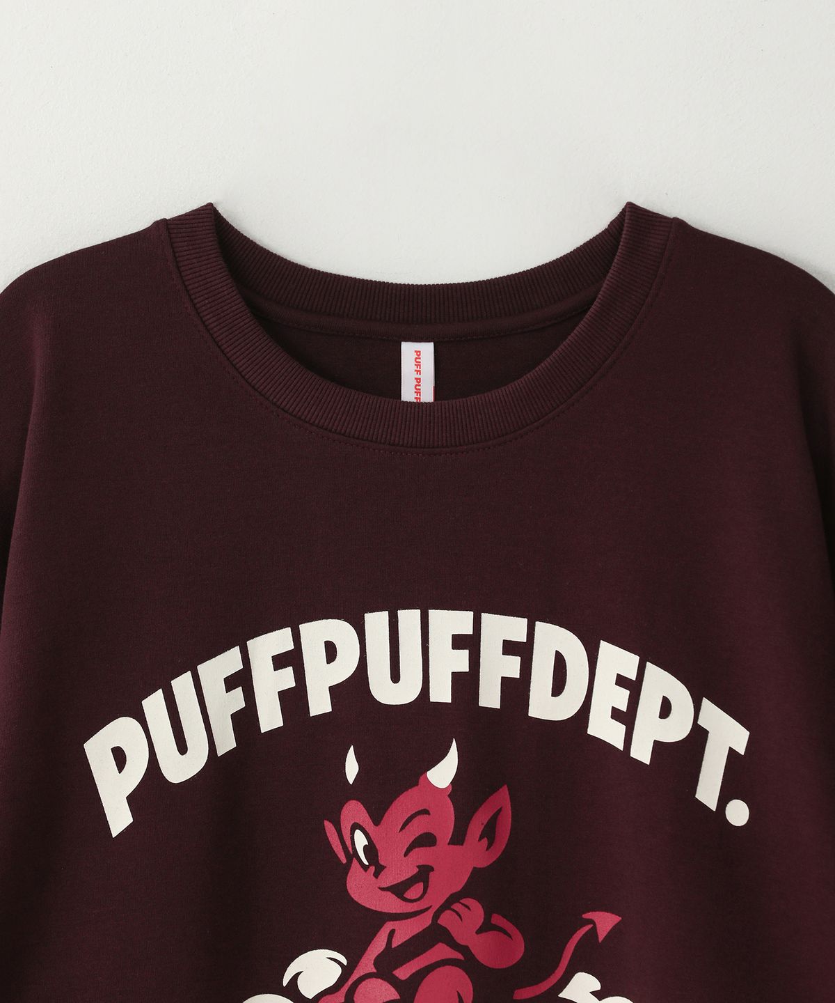 퍼프퍼프뎁트(PUFF PUFF DEPT) HELLASOFT 스웨트셔츠 BURGUNDY