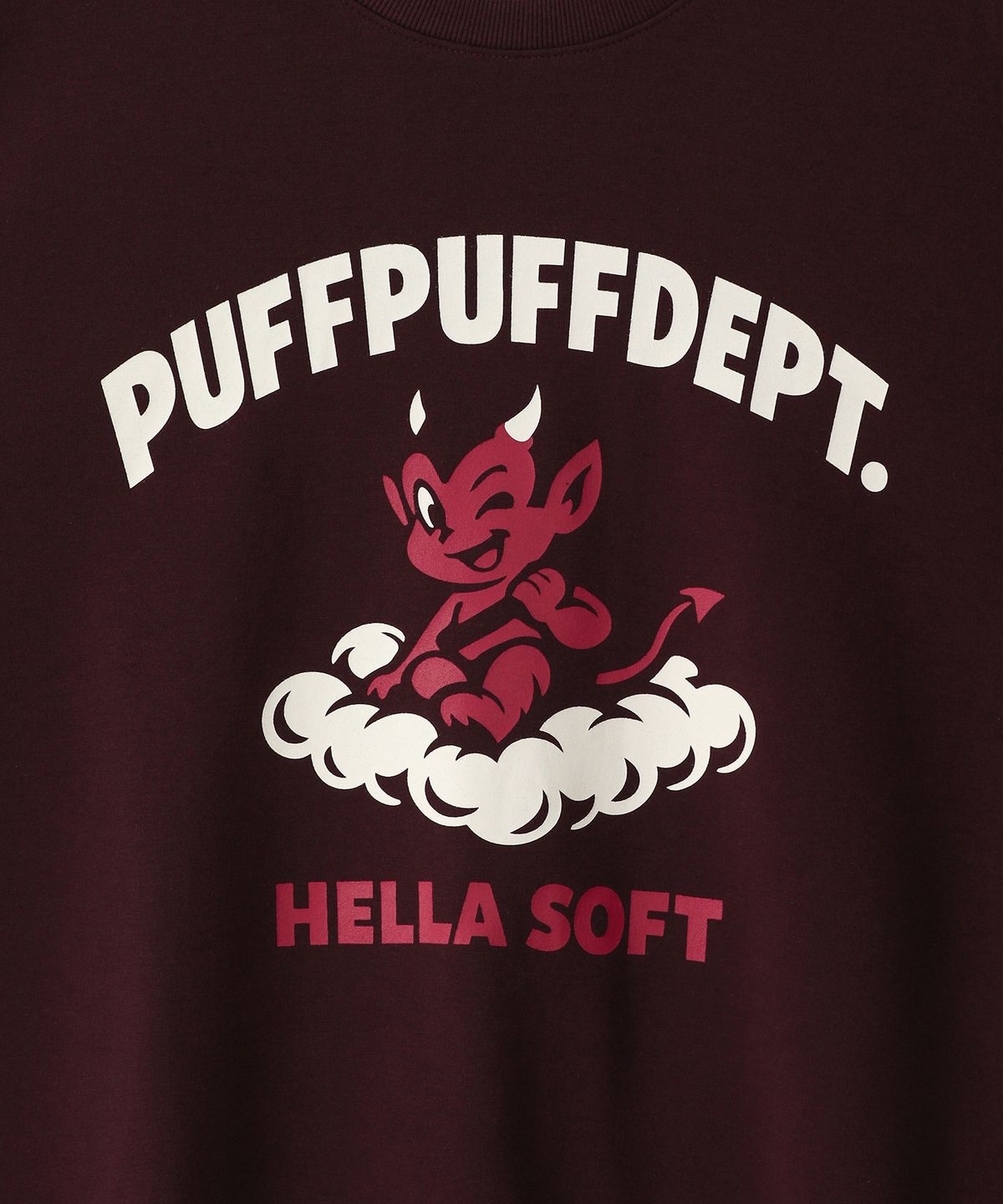 퍼프퍼프뎁트(PUFF PUFF DEPT) HELLASOFT 스웨트셔츠 BURGUNDY