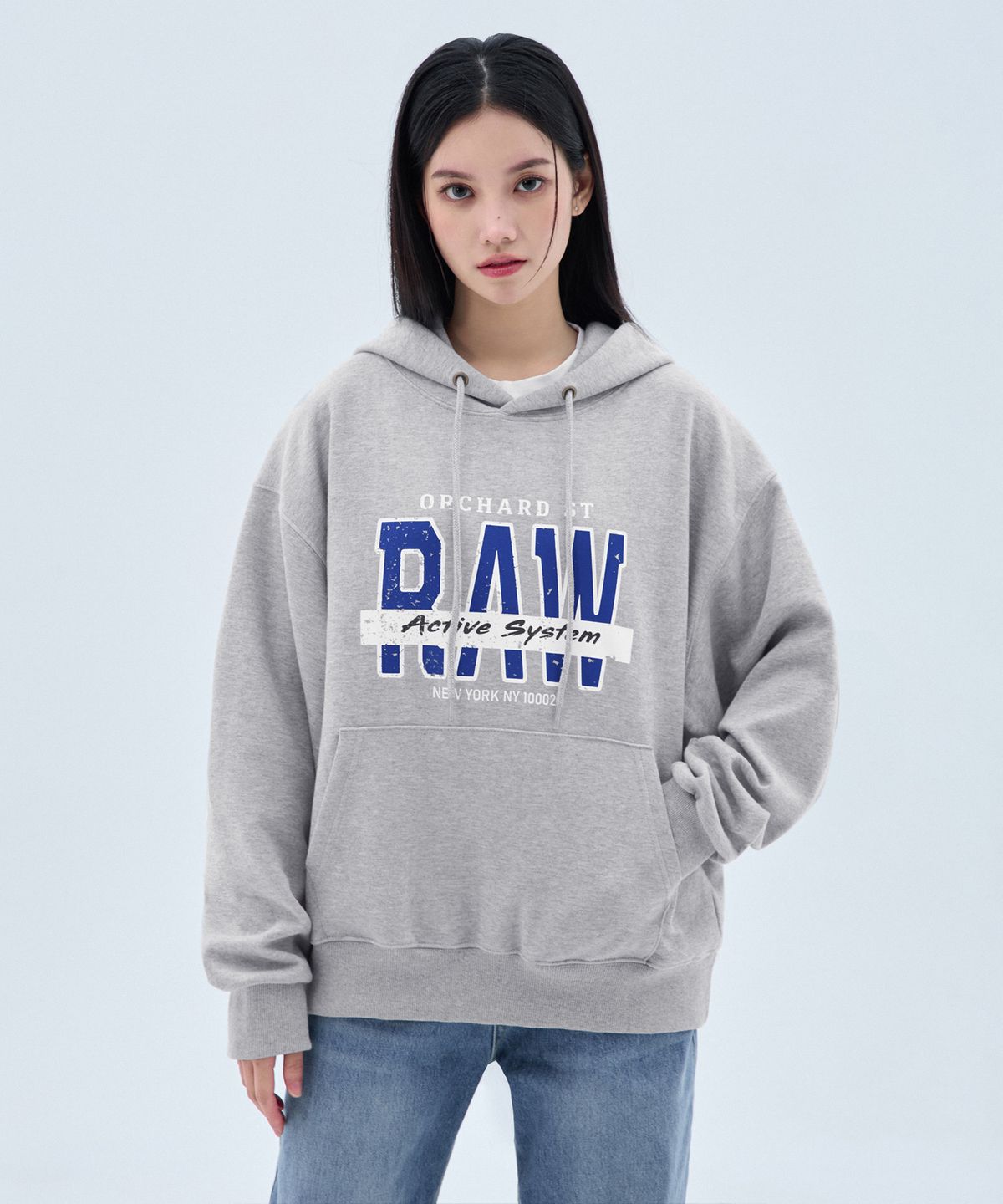앨빈클로(ALVINCLO) RAW 빈티지 후드티 AVH774 (3COLOR)