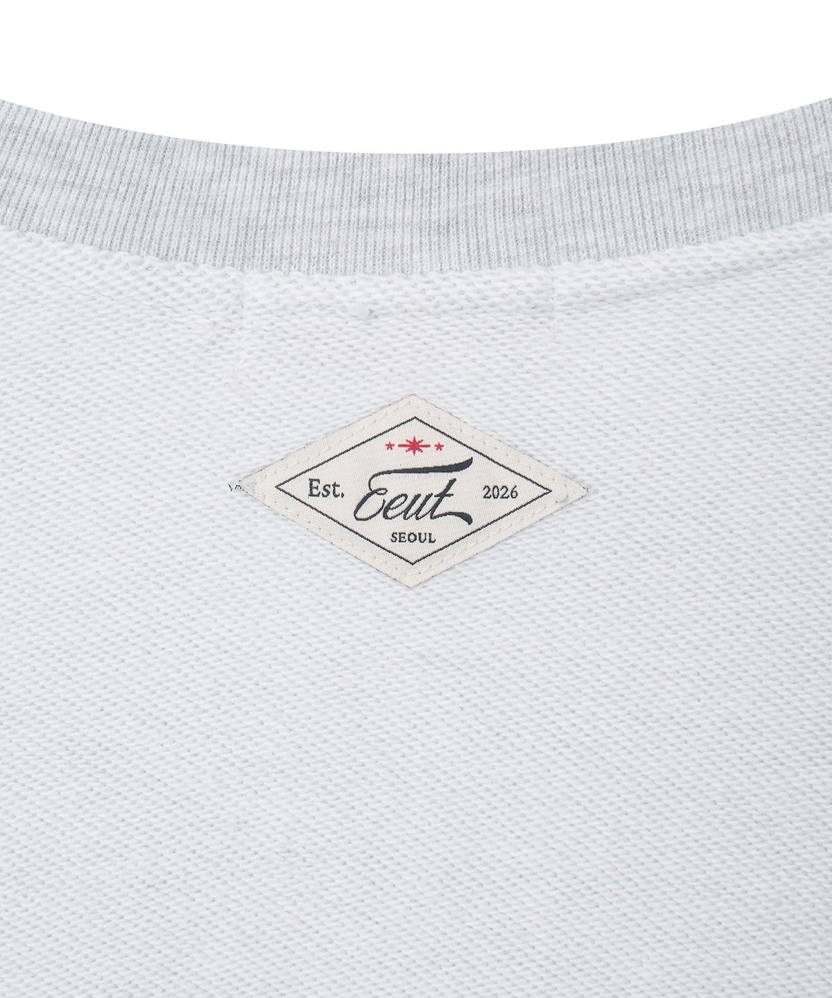 이우트(EEUT) EEUT APPLIQUE SWEAT ZIP UP / MELANGE WHITE