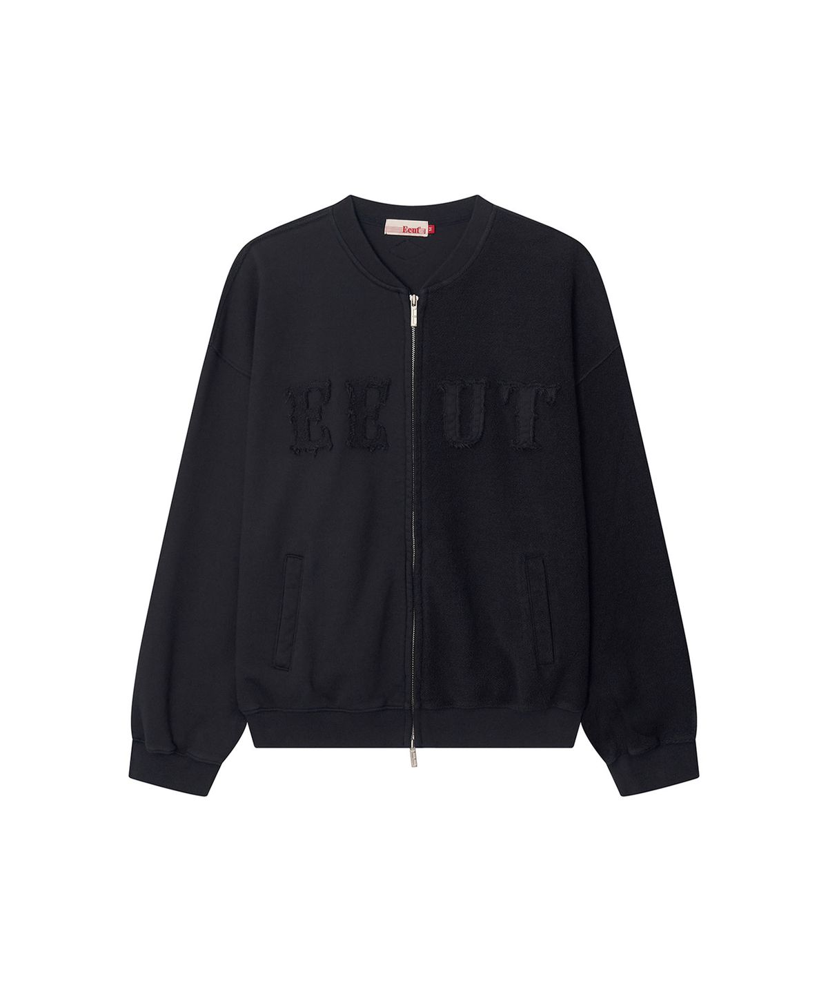 이우트(EEUT) EEUT APPLIQUE SWEAT ZIP UP / CHARCOAL