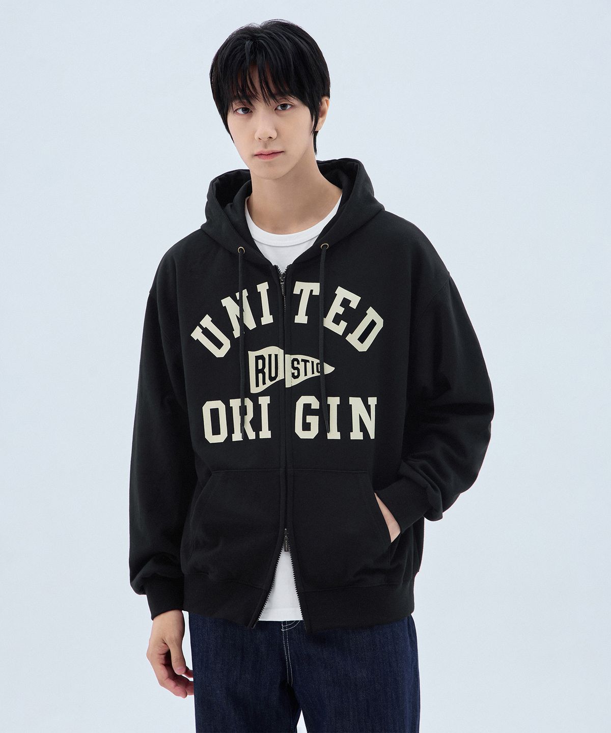 앨빈클로(ALVINCLO) UNITED 후드집업 AZH775 (3COLOR)