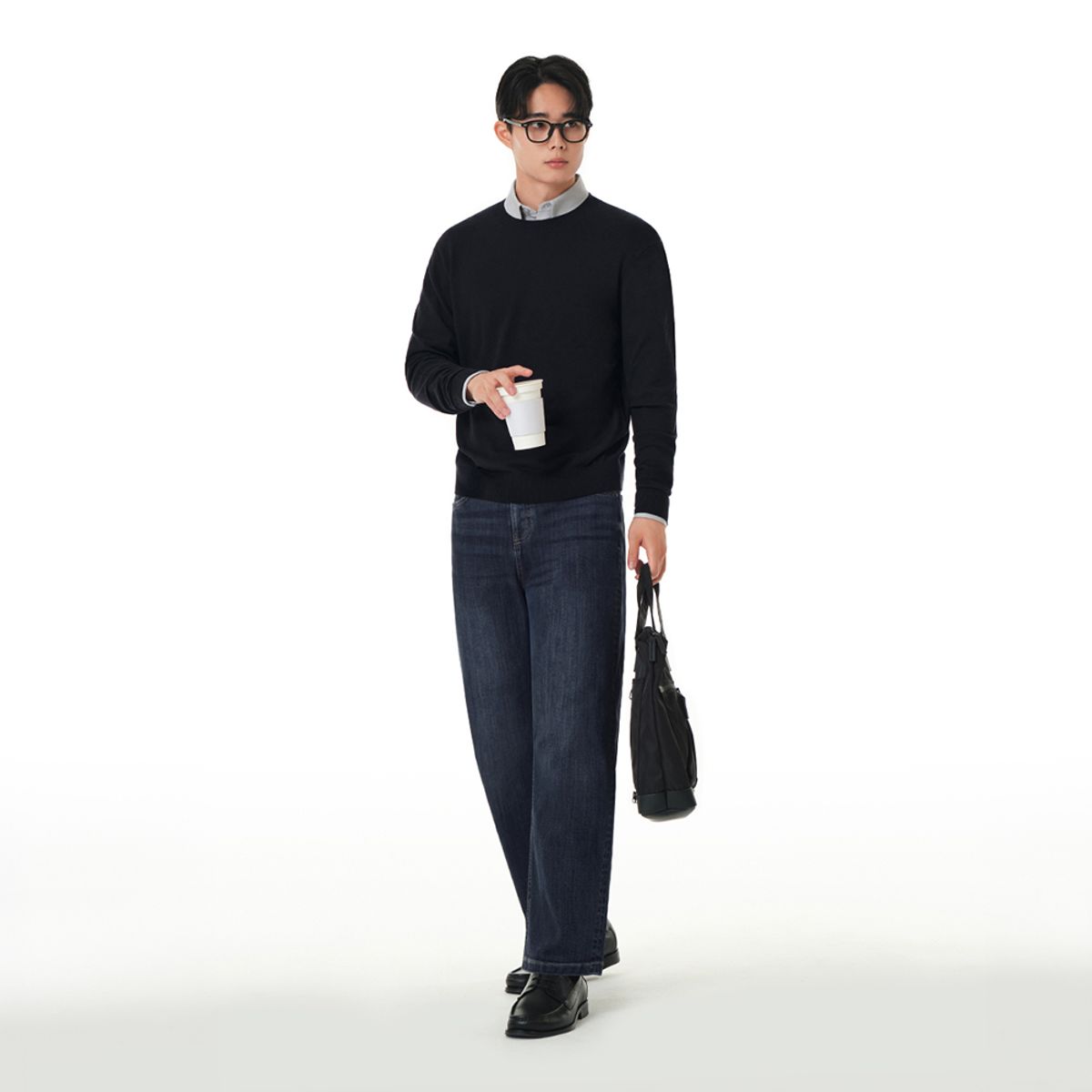안다르(ANDAR) 에어데님 맨즈 세미 와이드 테이퍼드핏 청바지