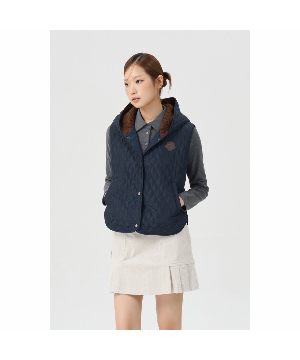 골든베어(GOLDEN BEAR) (여성) Quilted Hood Bib G5VAW26202NYX