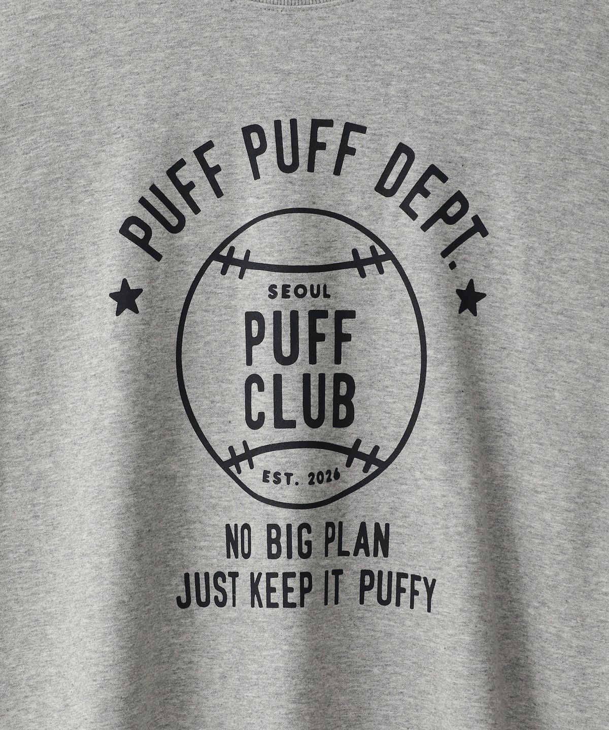 퍼프퍼프뎁트(PUFF PUFF DEPT) BASEBALL 스웨트셔츠 GREY