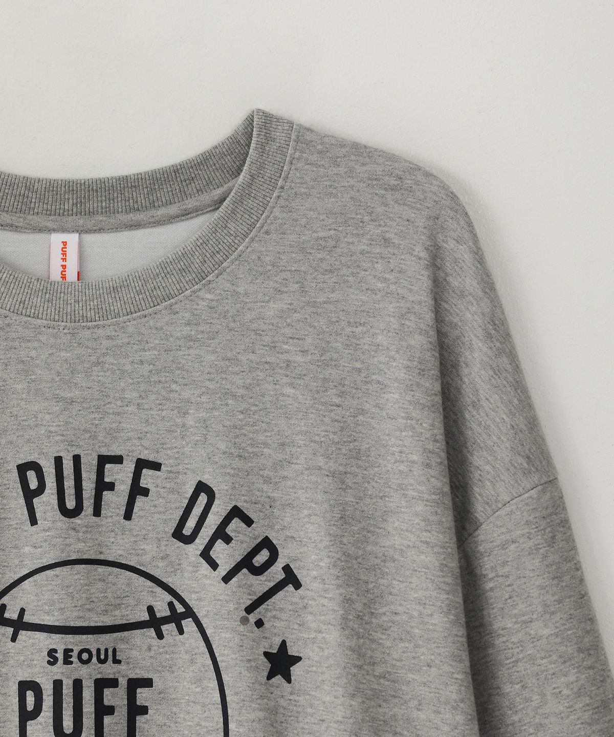 퍼프퍼프뎁트(PUFF PUFF DEPT) BASEBALL 스웨트셔츠 GREY