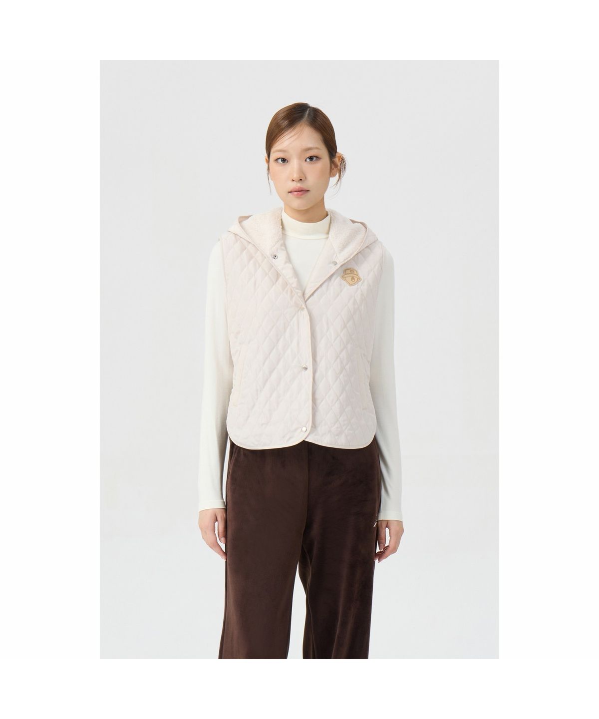 골든베어(GOLDEN BEAR) (여성) Quilted Hood Bib G5VAW26202IVX