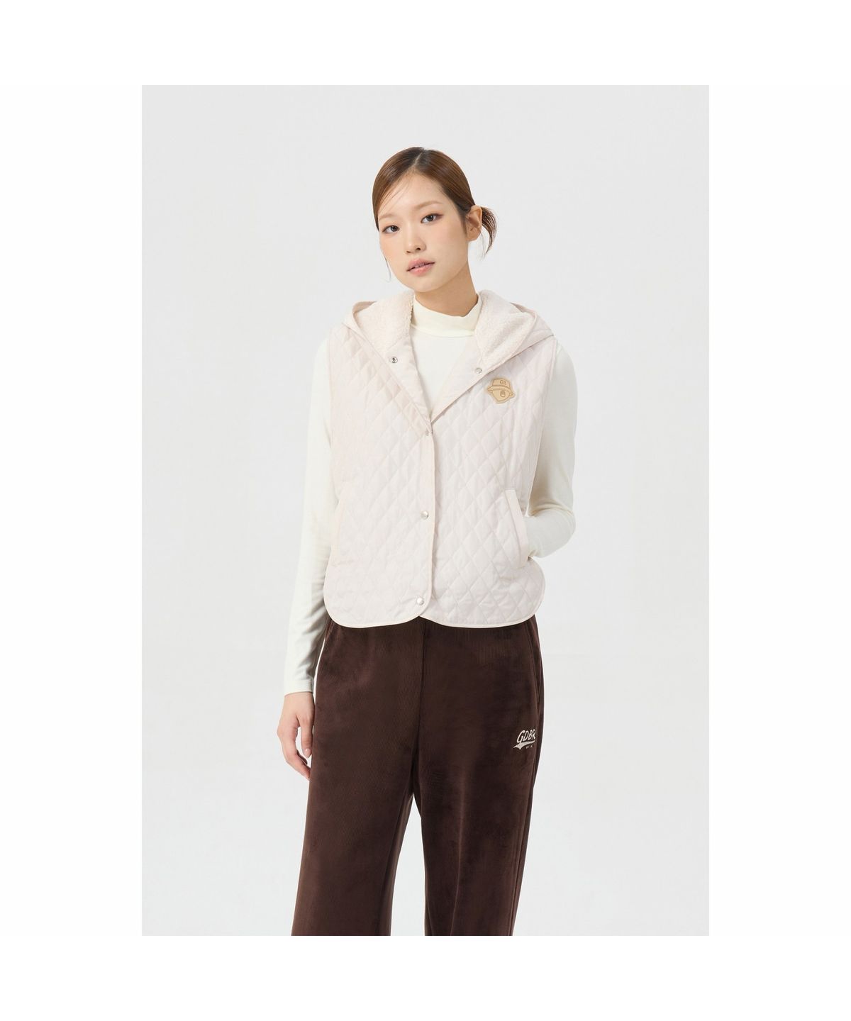 골든베어(GOLDEN BEAR) (여성) Quilted Hood Bib G5VAW26202IVX
