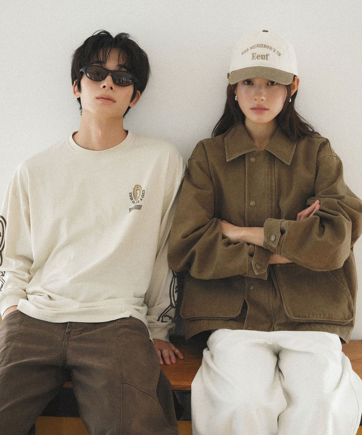 이우트(EEUT) JUST EEUT WASHED LONG SLEEVE / CREAM