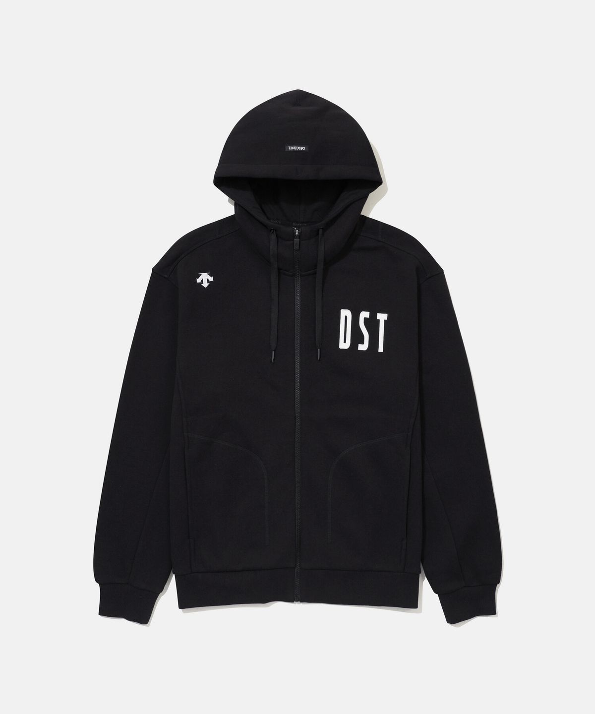 데상트(DESCENTE) 코튼 기모 오버핏 트레이닝 자켓 블랙 SR423UFTO1