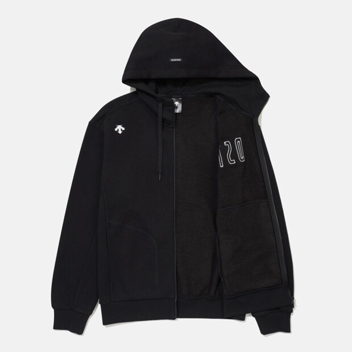 데상트(DESCENTE) 코튼 기모 오버핏 트레이닝 자켓 블랙 SR423UFTO1