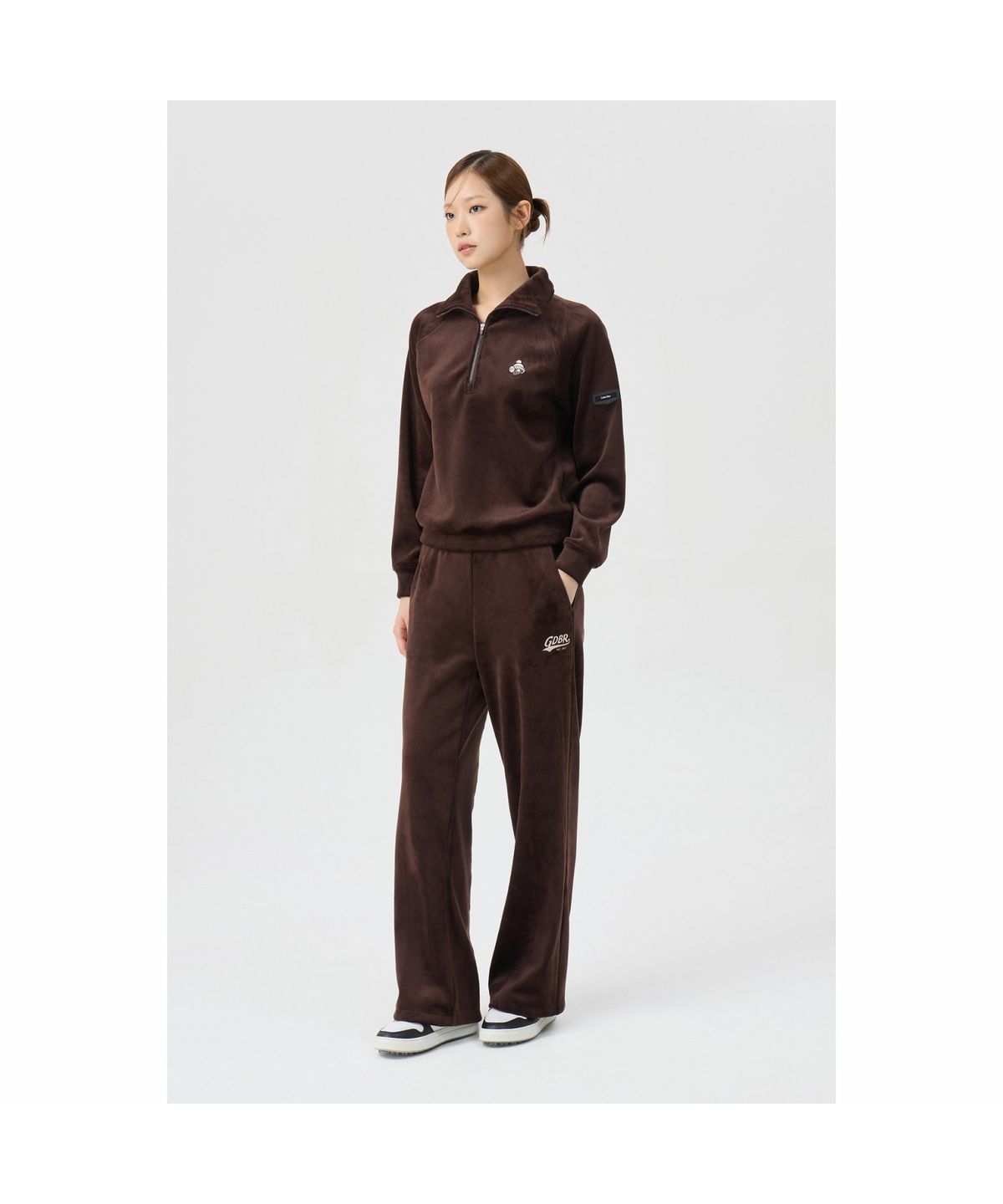 골든베어(GOLDEN BEAR) (여성) Velour Semi Wide Pants (SET UP) G5PAW26203BRX