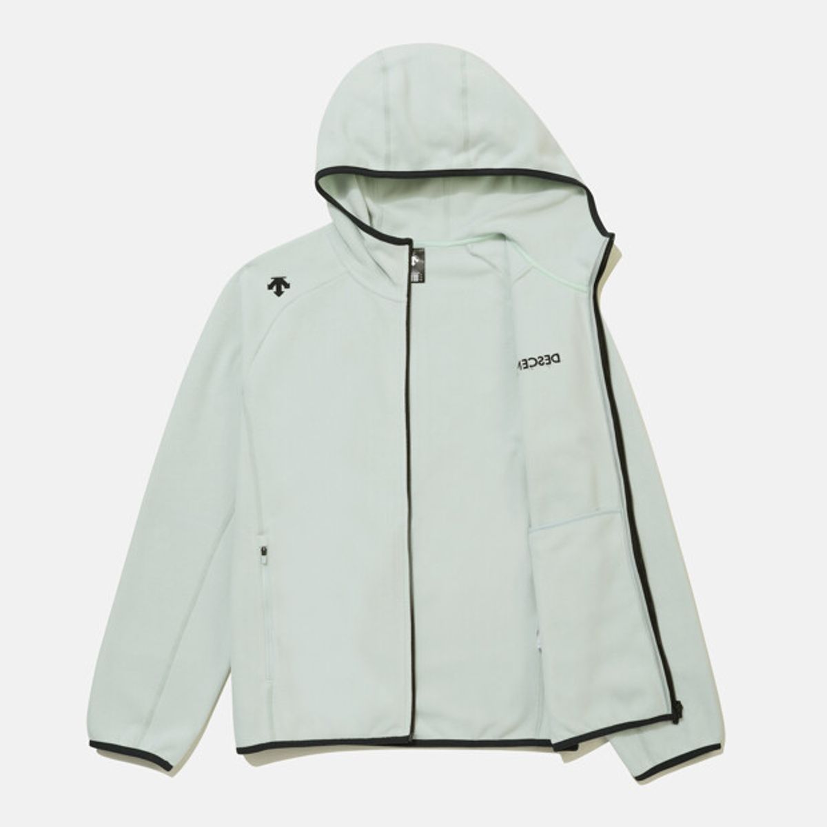 데상트(DESCENTE) 마이크로플리스 후드형 자켓 민트 SR423UKTN1
