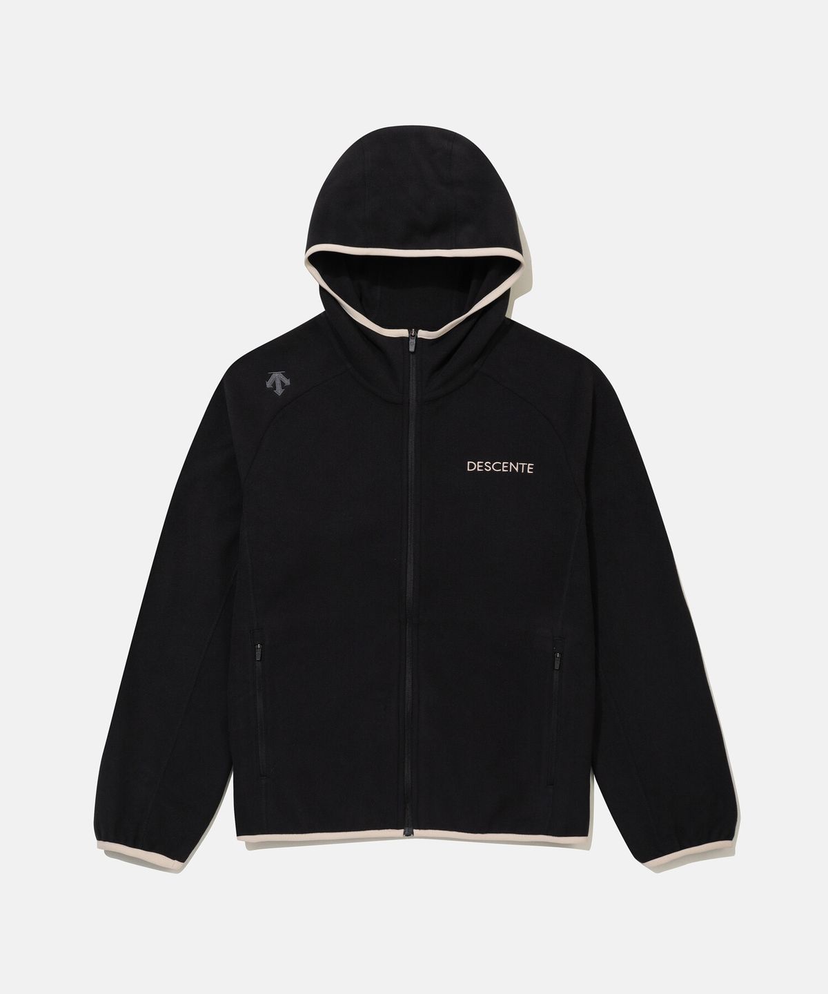 데상트(DESCENTE) 마이크로플리스 후드형 자켓 블랙 SR423UKTN1