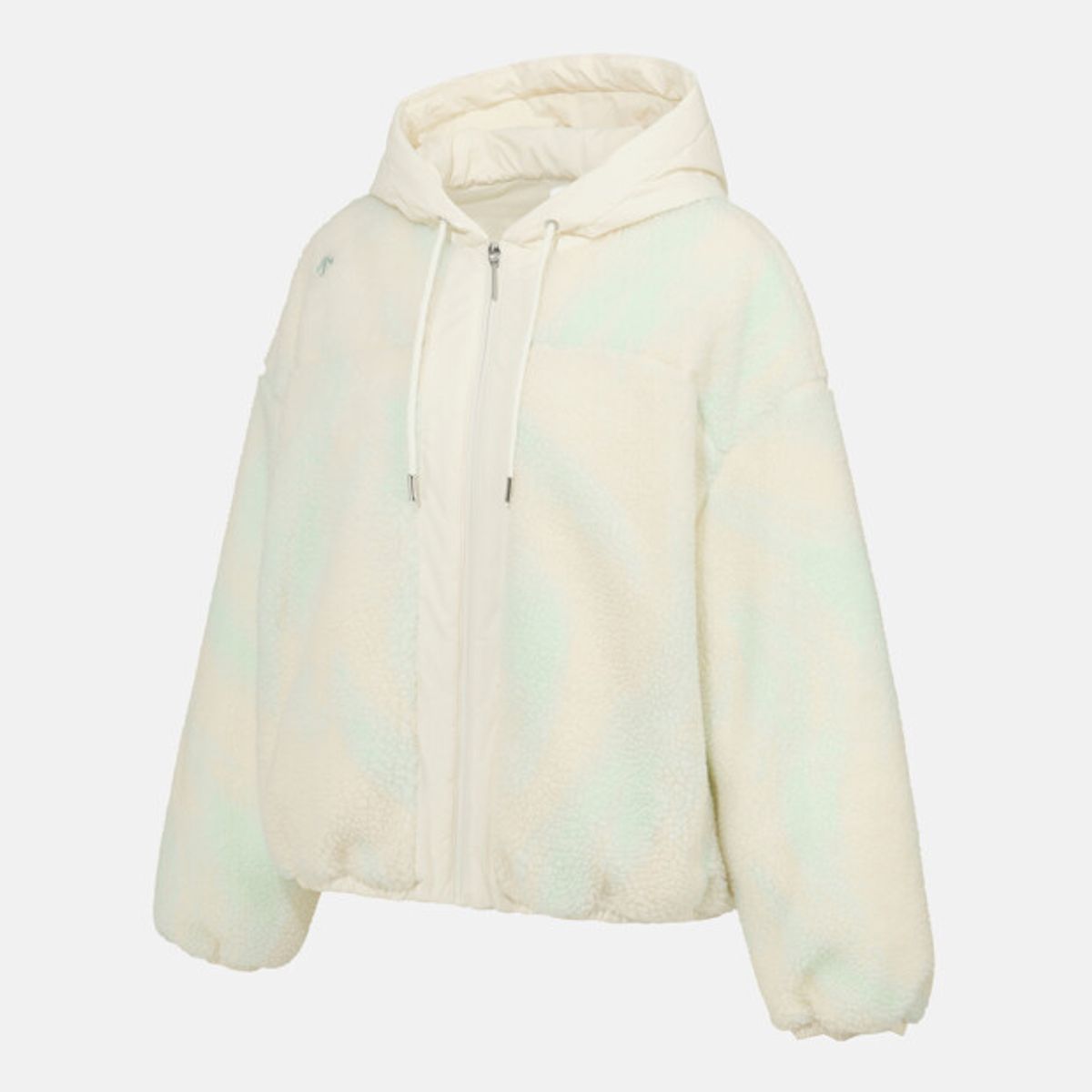 데상트(DESCENTE) 여성 퍼 후드형 오버핏 패딩 자켓 패턴 SR322PPD91